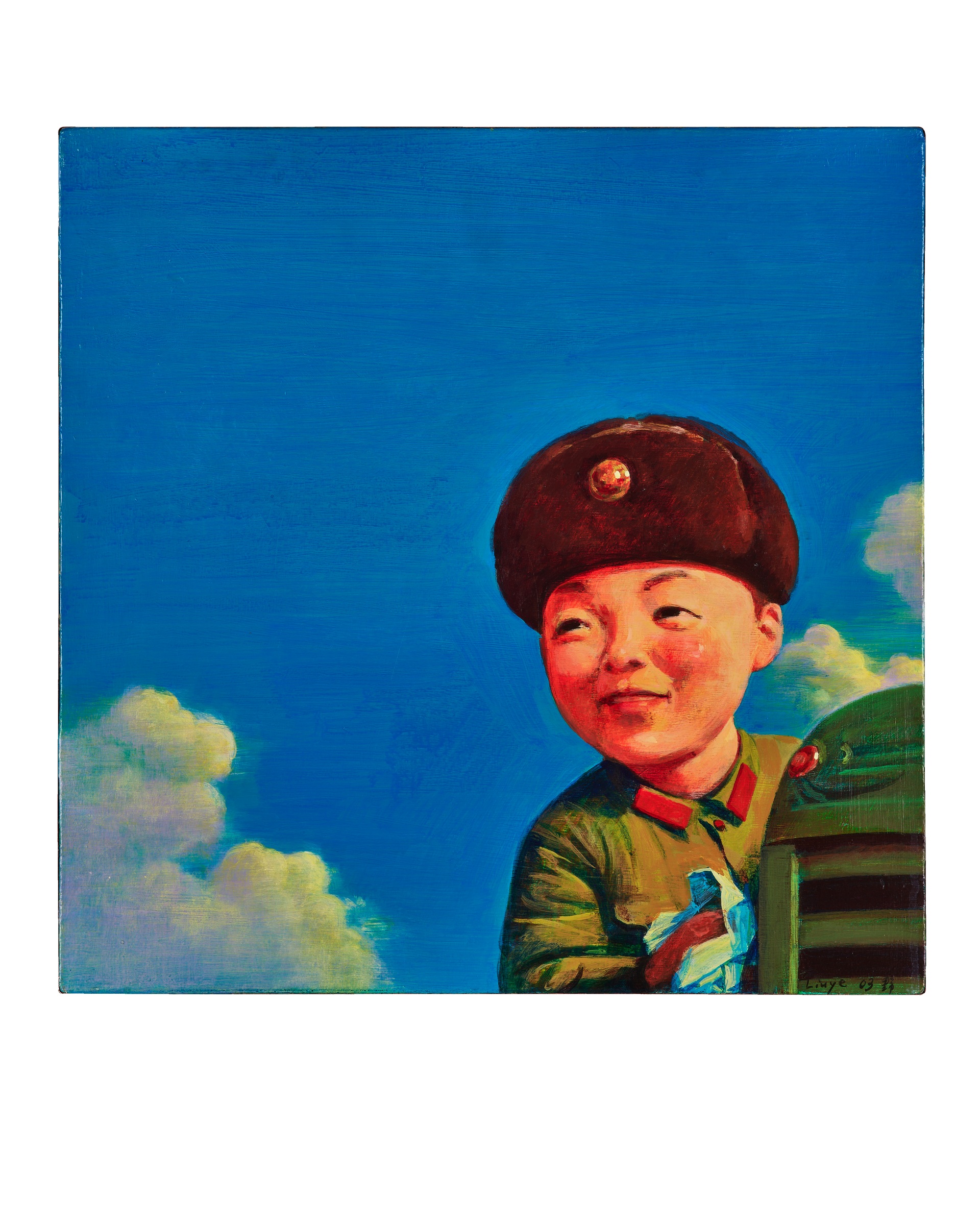 劉野，《雷鋒叔叔》，壓克力 畫布，45.3×45.3 cm，2003。估價：4,000,000-6,000,000港元。（邦瀚斯提供）