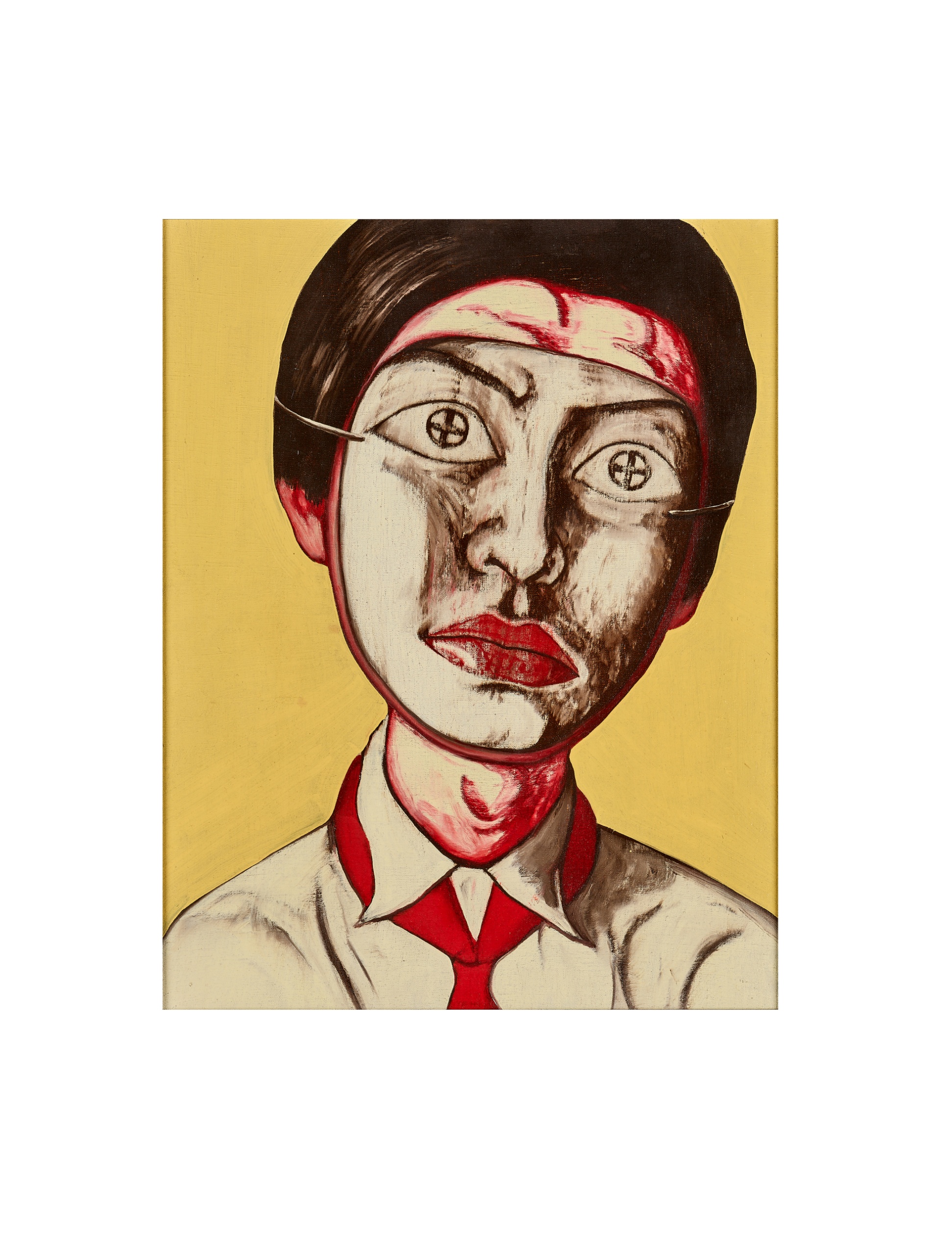 曾梵志，《三年級一班 第6號》，油彩 畫布，48×38 cm，1996。估價：1,200,000-2,000,000港元。（邦瀚斯提供）