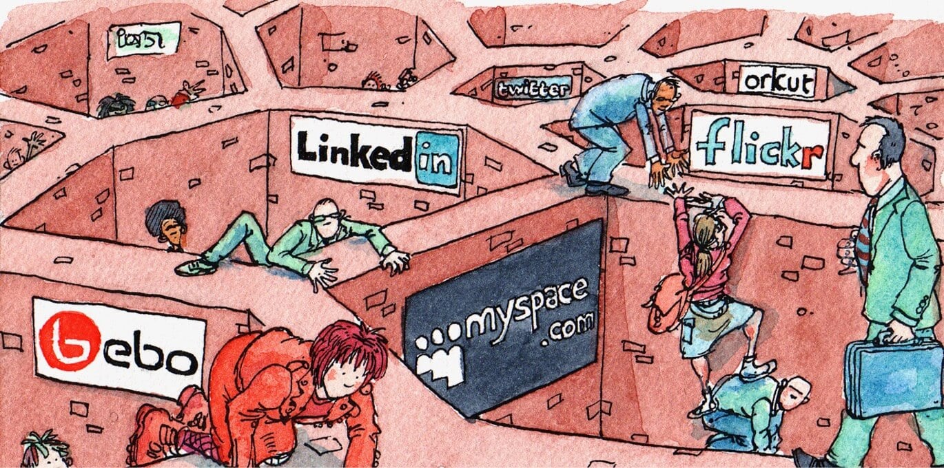 Social Networking Sites as Walled Gardens by David Simonds, The Economist, 19 March 2008.（黃豆泥提供）