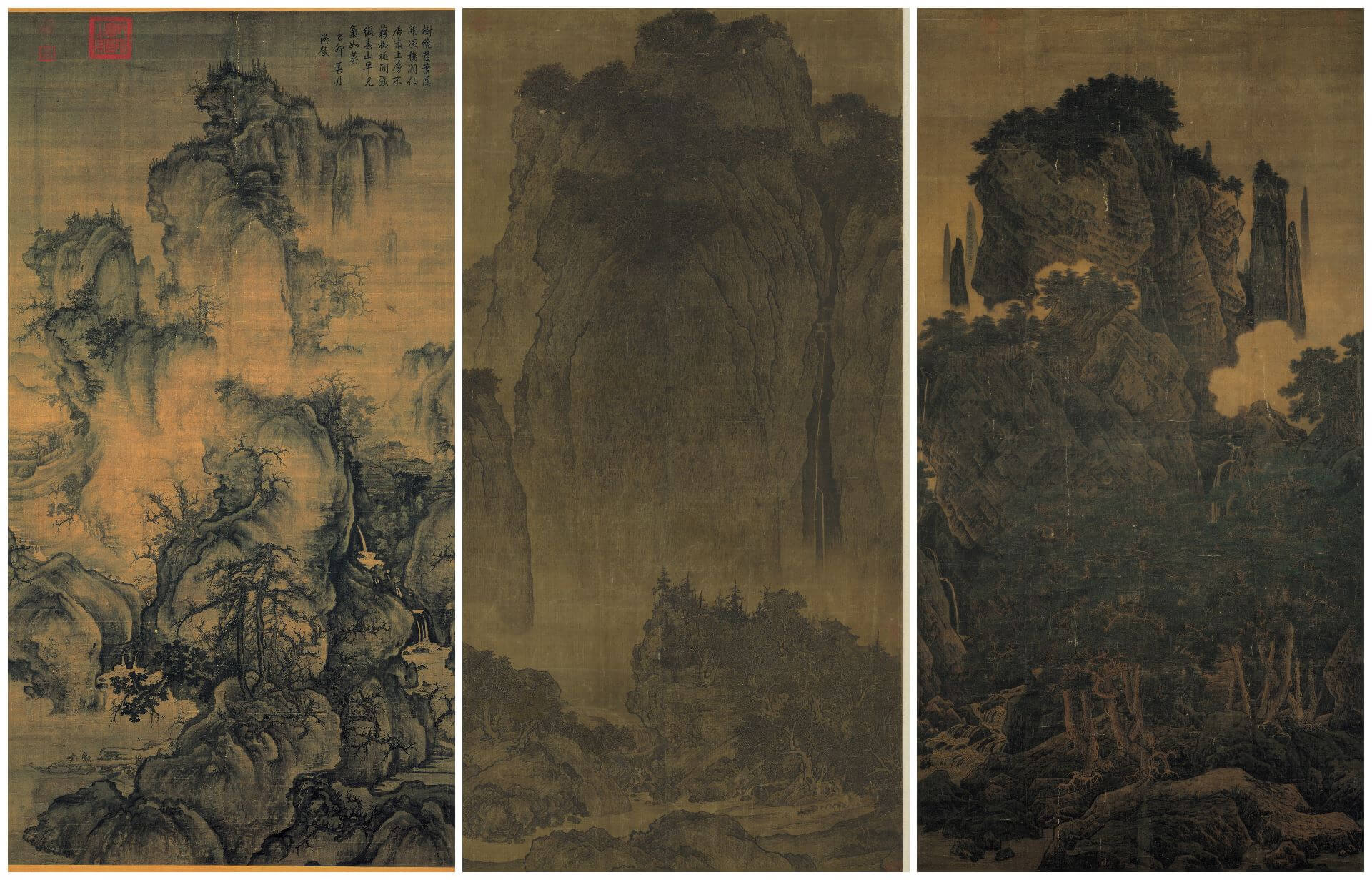鎮院國寶北宋郭熙《早春圖》、范寬《谿山行旅圖》、李唐《萬壑松風圖》將首度於故宮南院展出。(國立故宮博物院提供)