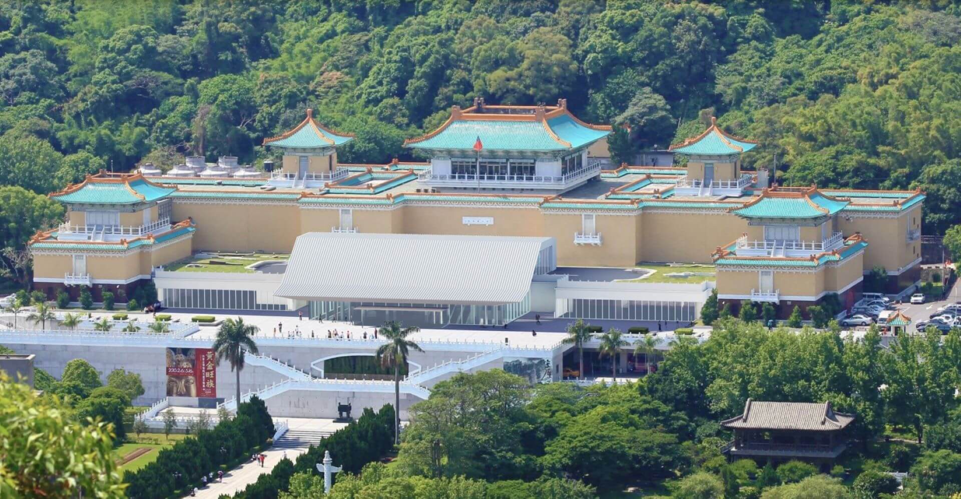 故宮增建入口亭視覺模擬圖 (右視)。(國立故宮博物院提供)