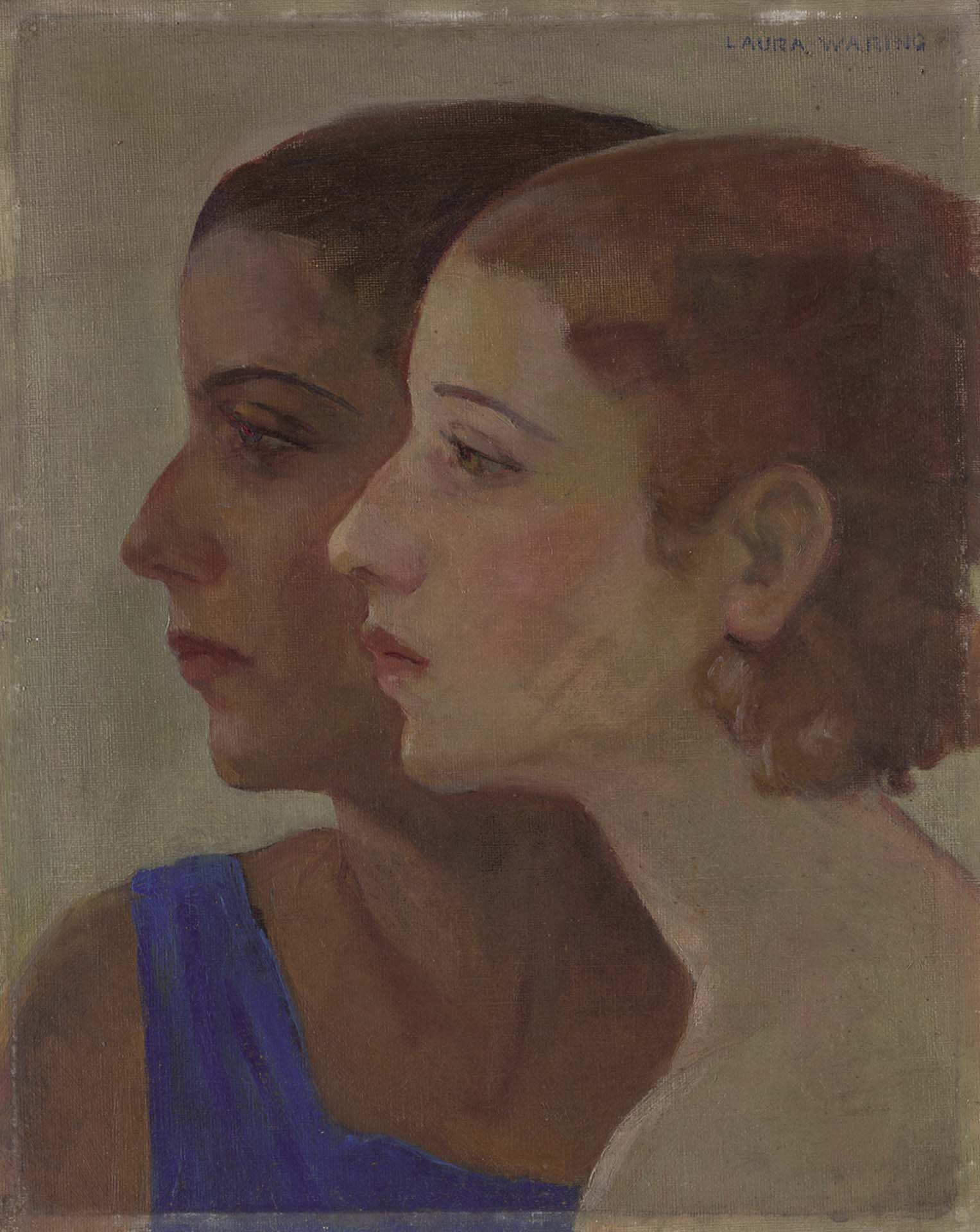 勞拉．惠勒．沃林，《母女》（Mother and Daughter），布面油畫，48.3 × 40.3 × 3.2 cm，1927。（©The Metropolitan Museum of Art， 攝影／ Juan Trujillo，（大…