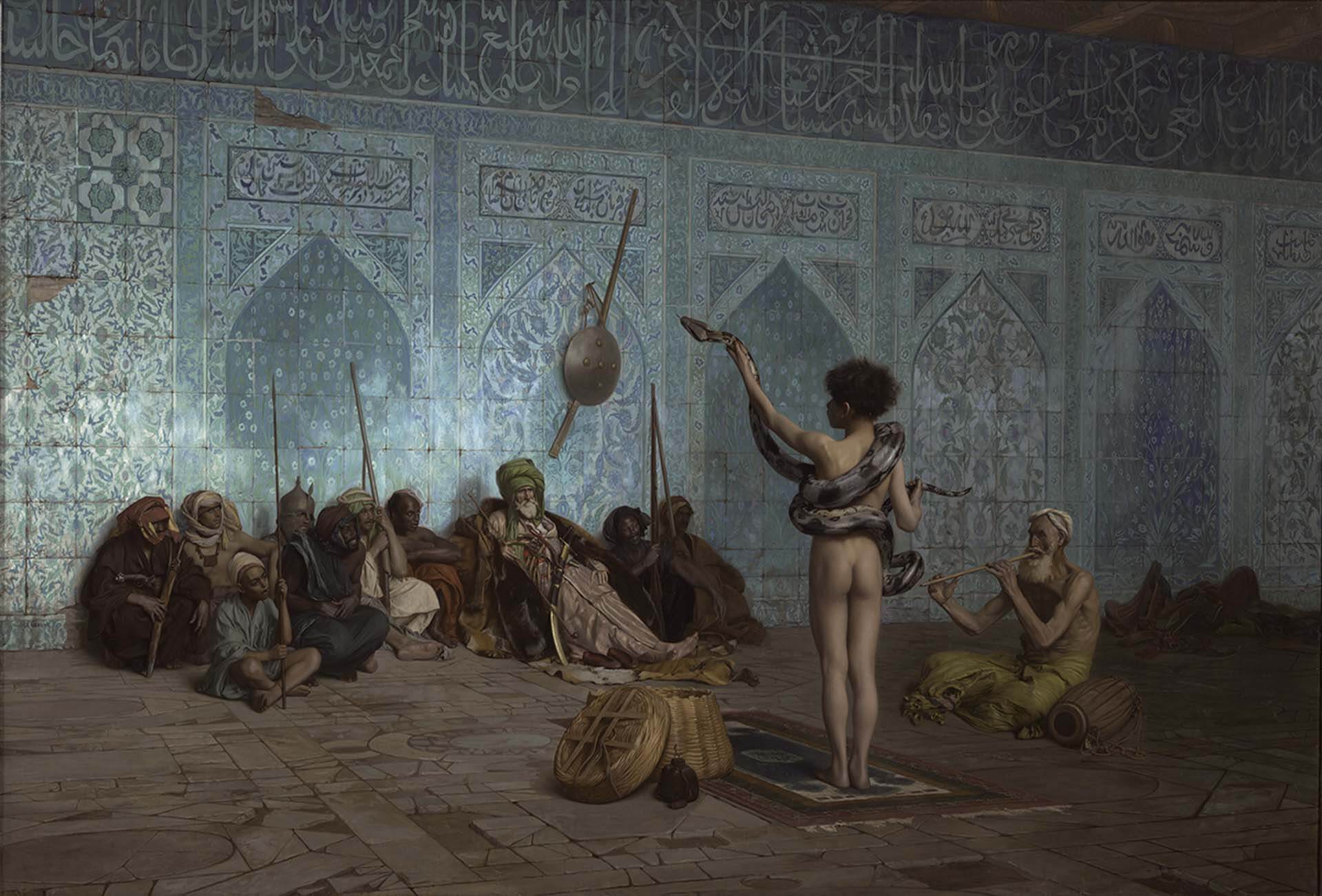 薩伊德以讓．萊昂．傑羅姆（Jean-Léon Gérôme）創作的畫作《耍蛇人》（The Snake Charmer，1880）作為《東方主義》一書的初版封面。