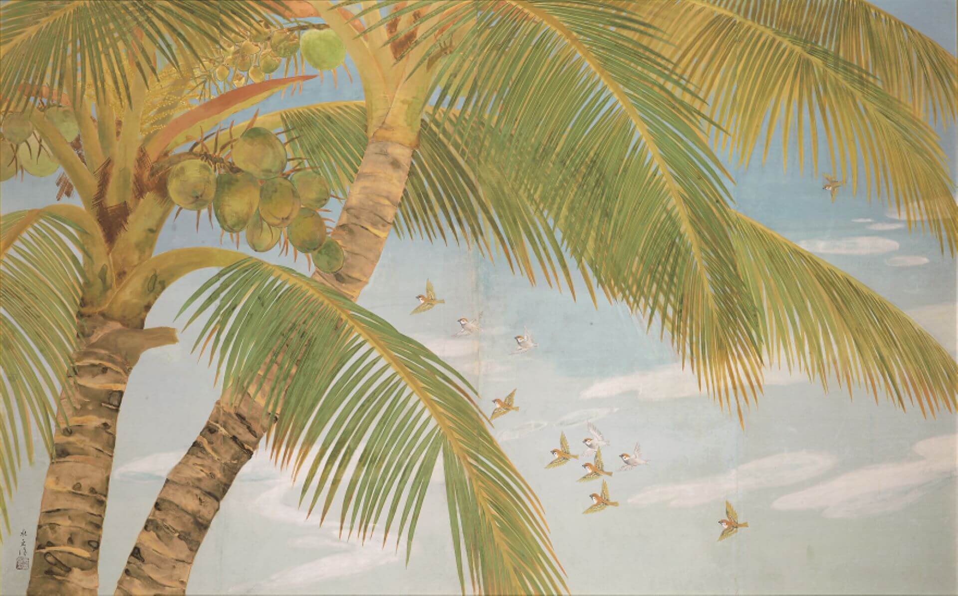 黃水文，《南國初夏》，1940，膠彩紙本。（圖片來源：國立臺灣美術館）