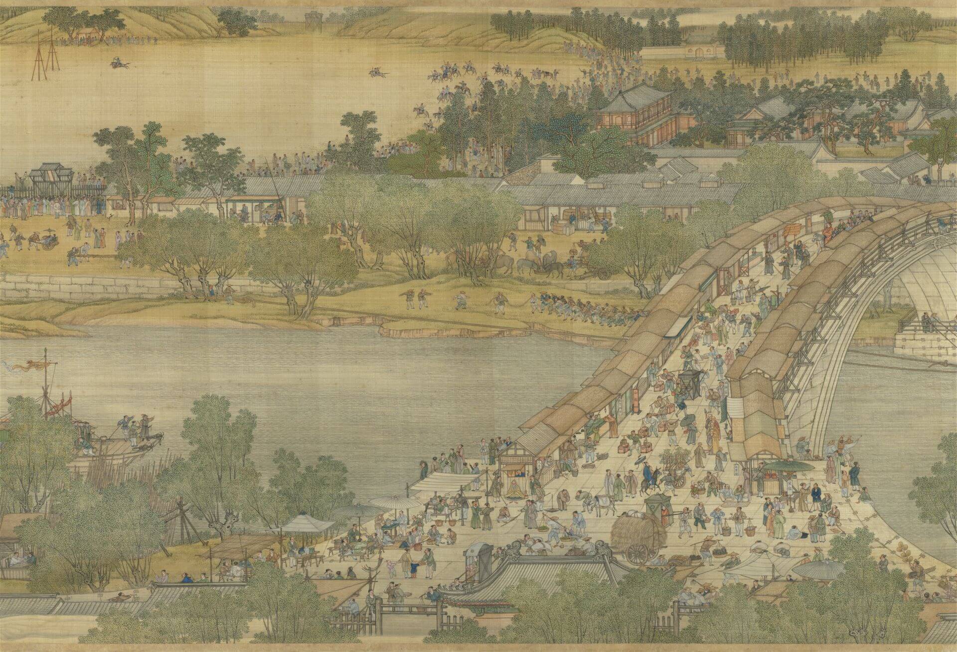 清院本清明上河圖 局部。（國立故宮博物院提供）