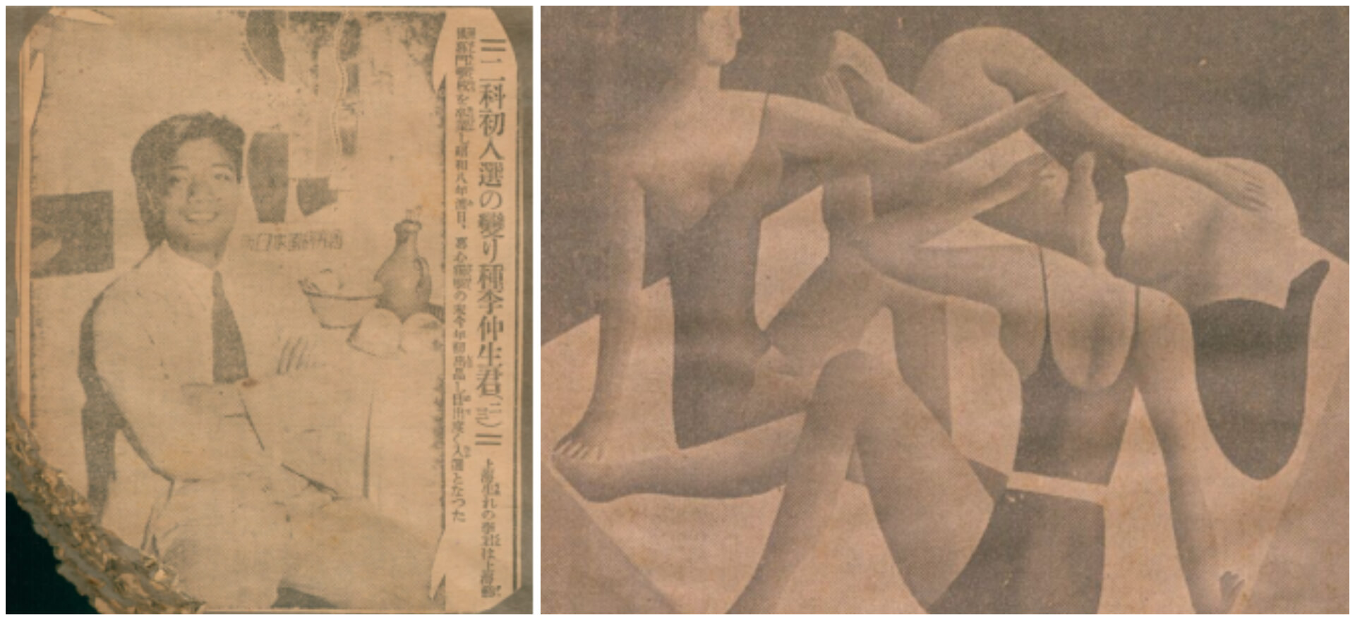 曾添福收藏大量日本東京畫壇的最新報導，其中不少是「二科會」與「獨立美術協會」相關的前衛藝術新聞。如東鄉清兒二科會展作品的報導，還有中國畫家李仲生入選二科會展的消息。（名單之後：臺府展史料庫）