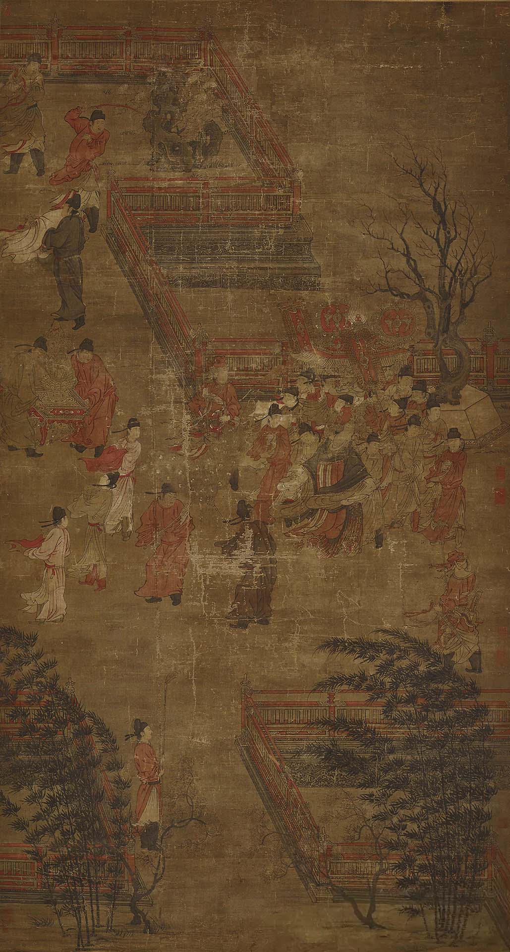 圖2 唐 張萱〈唐后行從圖〉，絹本設色，180×100公分，上海私人收藏。