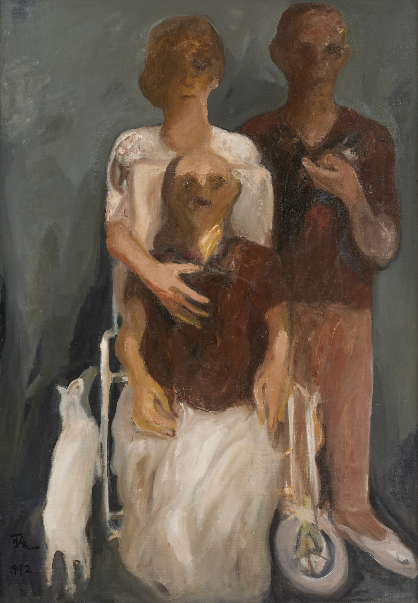 劉耿一，《家族》，油彩、畫布，162x112cm，1992。（展出於「青春印記」中，宏葉藝術基金會提供）