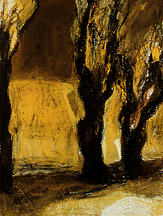 劉耿一，《木麻黃》，油性粉彩、紙，75x56cm，1990。（曾雅雲提供）