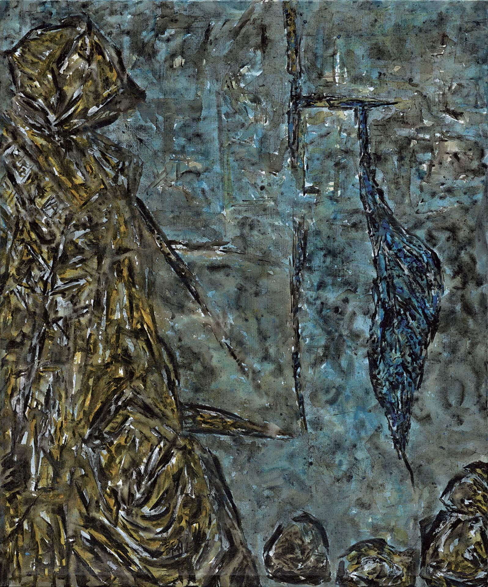 許雨仁，《彩筆系列之十三》，複合媒材、畫布，89×75×H6cm， 2016。（采泥藝術提供）