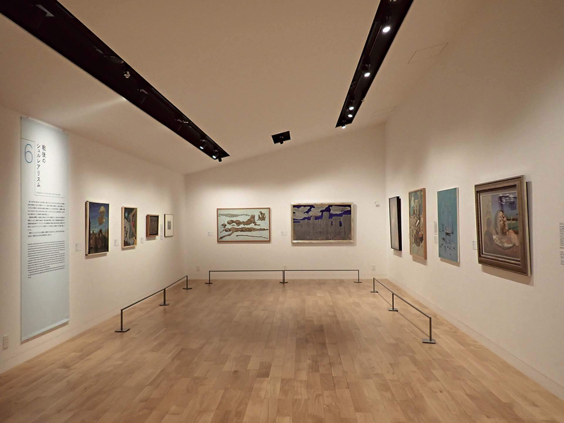 東京板橋區立美術館展出的「超現實主義宣言100年：超現實主義與日本」，「戰後的超現實」展區一隅。（Courtsey of 板橋区立美術館）