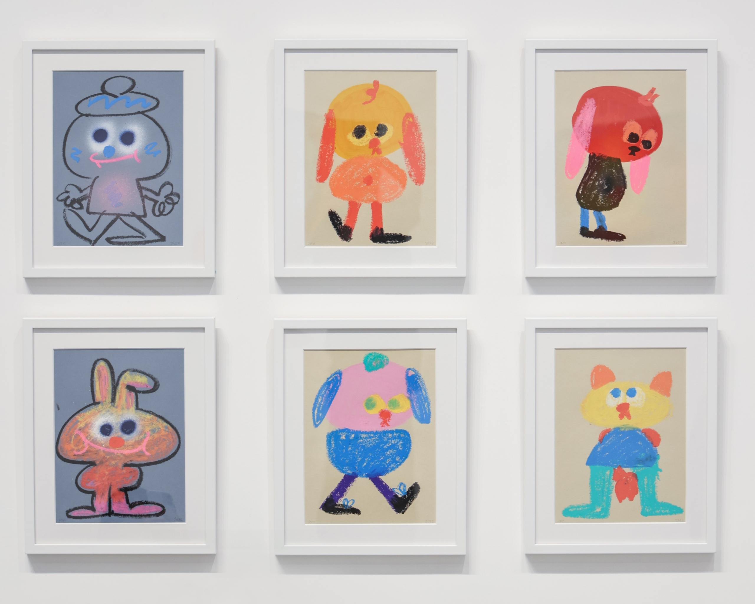 第二展間中，展有柏格曼一系列呈現角色形象的紙本作品，作為理解其創作脈絡的重要路徑。（圖／Dopeness Art Lab）
