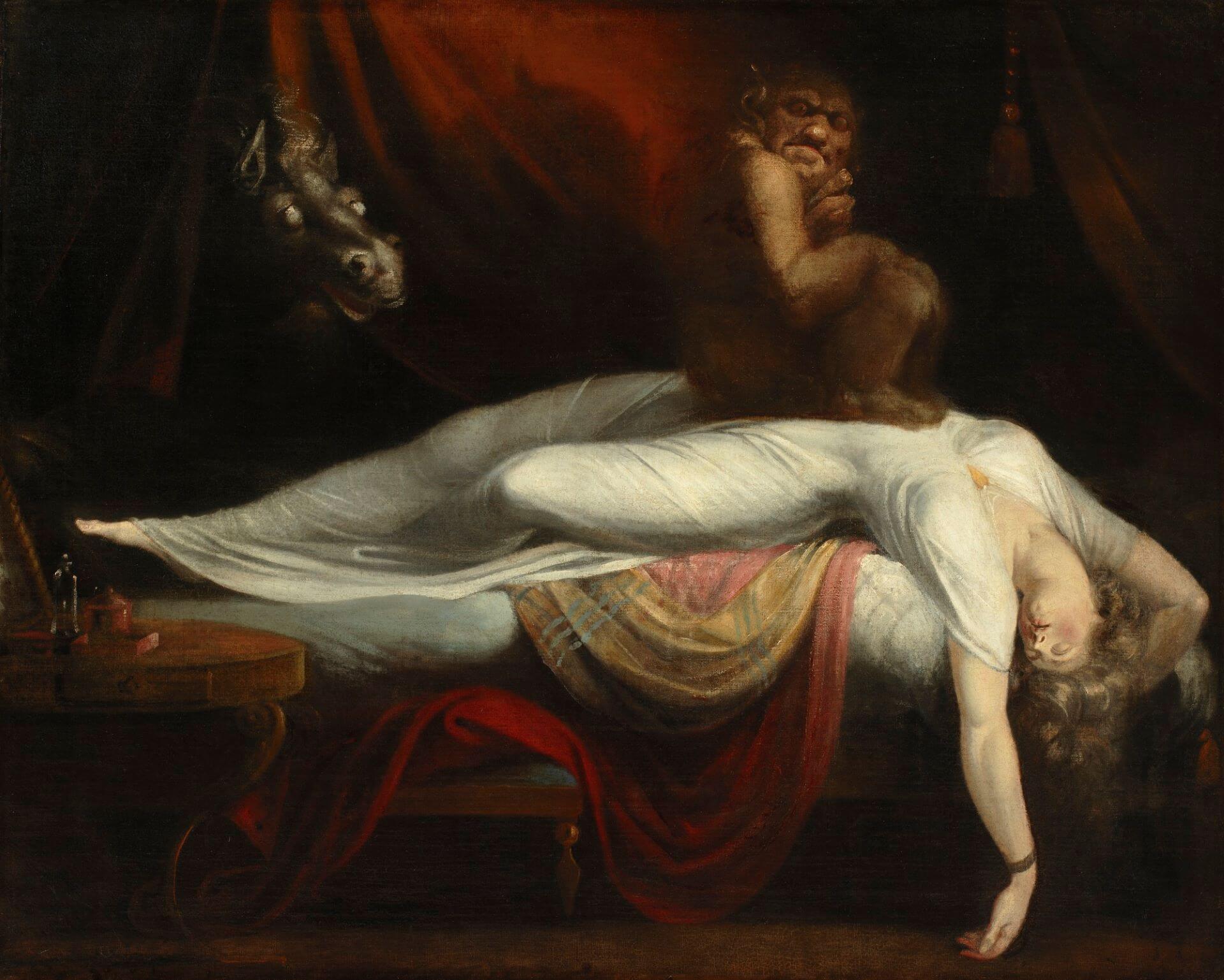 符斯理，《夢魘》（The Nightmare），1781，底特律藝術學院藏。（Public Domain）