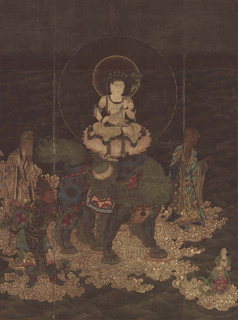 圖3 國寶 鎌倉時代13世紀〈文殊渡海圖〉，醍醐寺藏。（前期展出）
