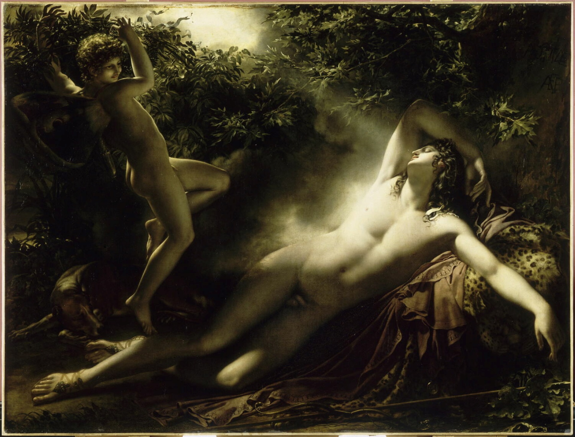 吉荷德(Anne-Louis Girodet de Roussy-Trioson),《沉睡的恩底彌翁》(Le Sommeil d’Endymion),1791年,油畫,2.3 x 3 m © 1994 RMN-Grand Palais (m…