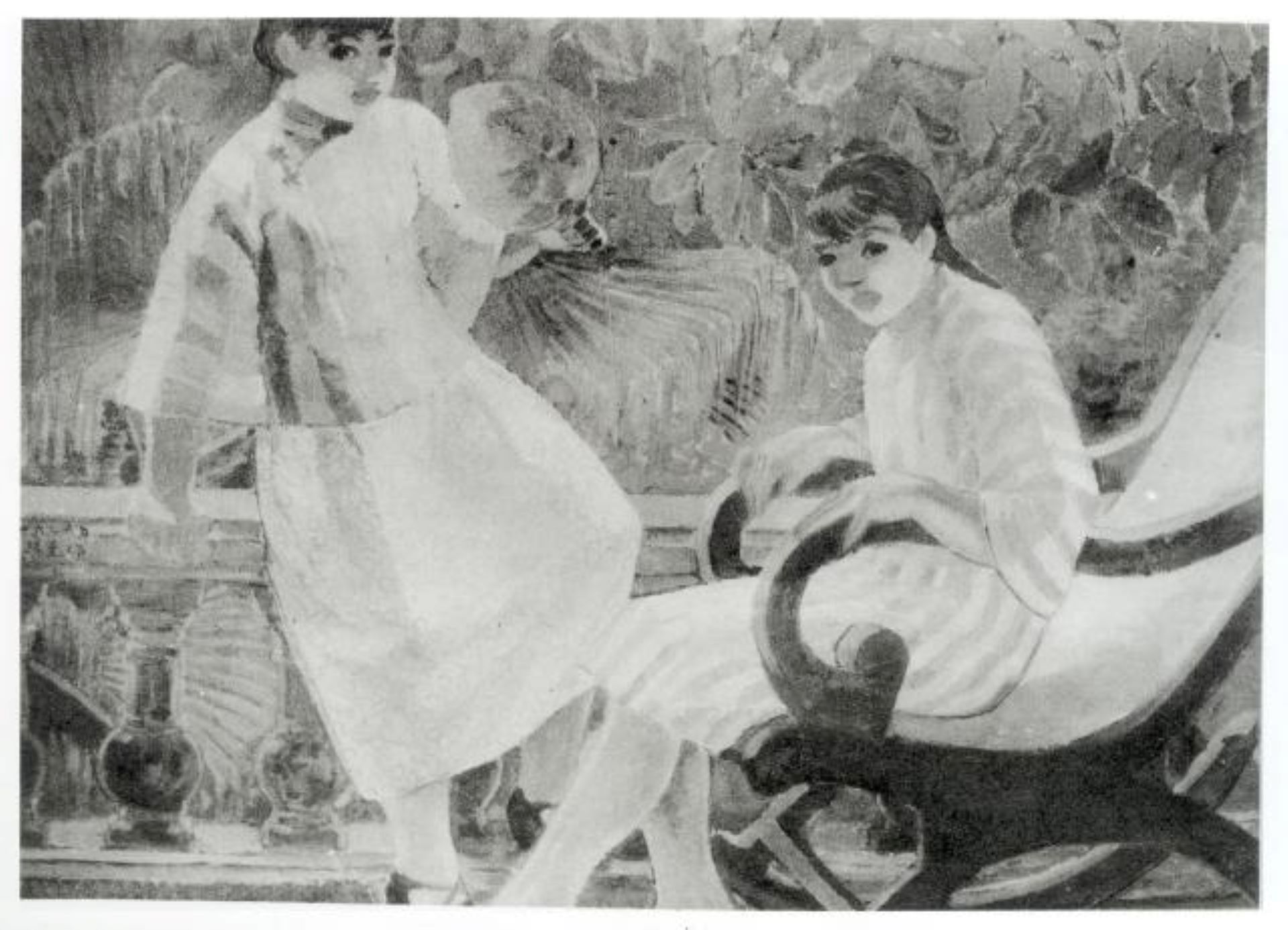 任瑞堯，《露臺》，1929，第三回臺展入選、特選，黑白照片。（臺展資料庫）