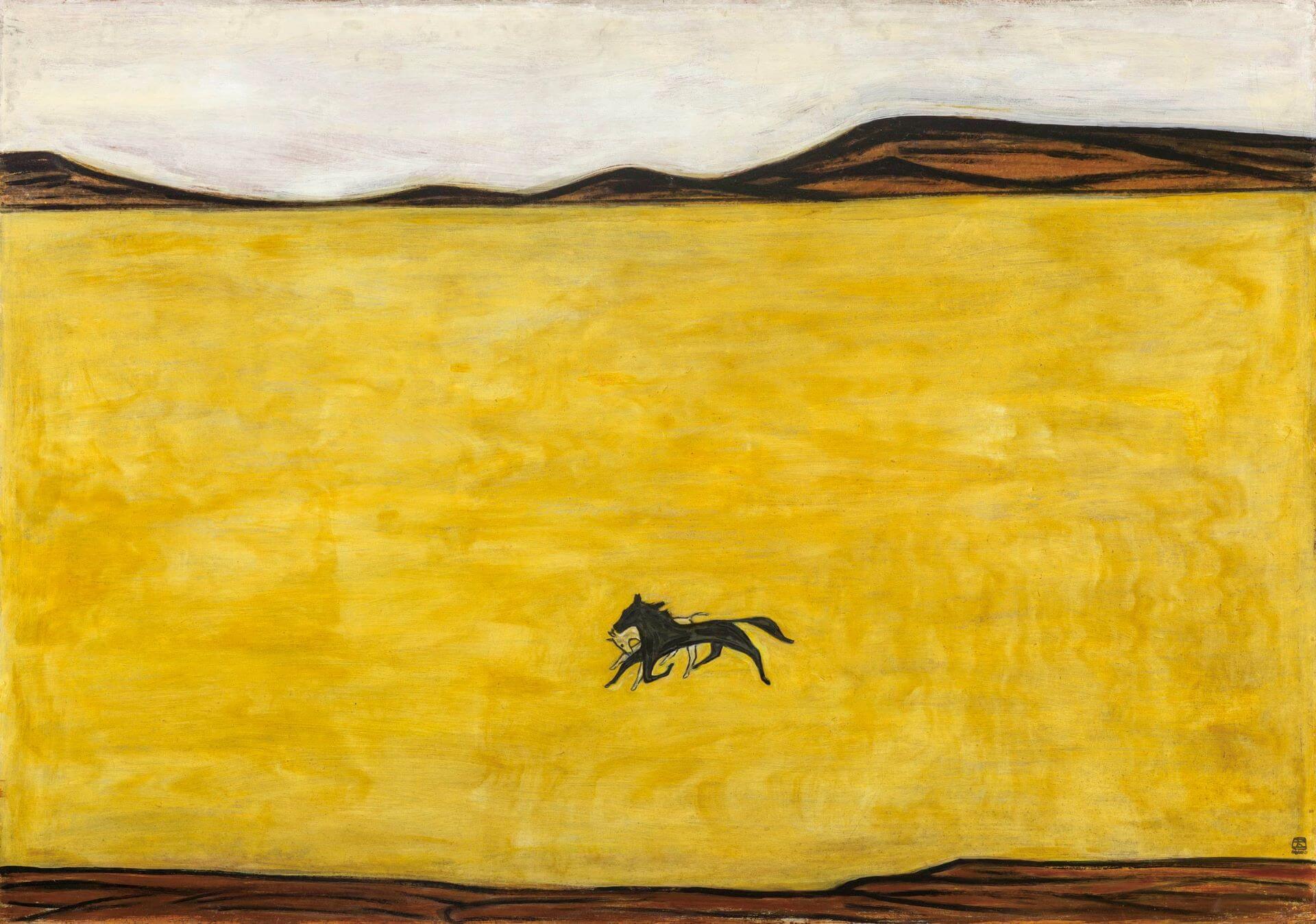 常玉，《馬》，油彩纖維板，122.3×175公分，國立歷史博物館藏。