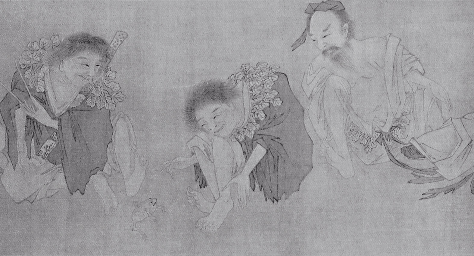 16世紀畫家鄭癲仙（傳）所繪的〈十六仙人圖〉（121.1×61.4厘米），佛利爾美術館藏。