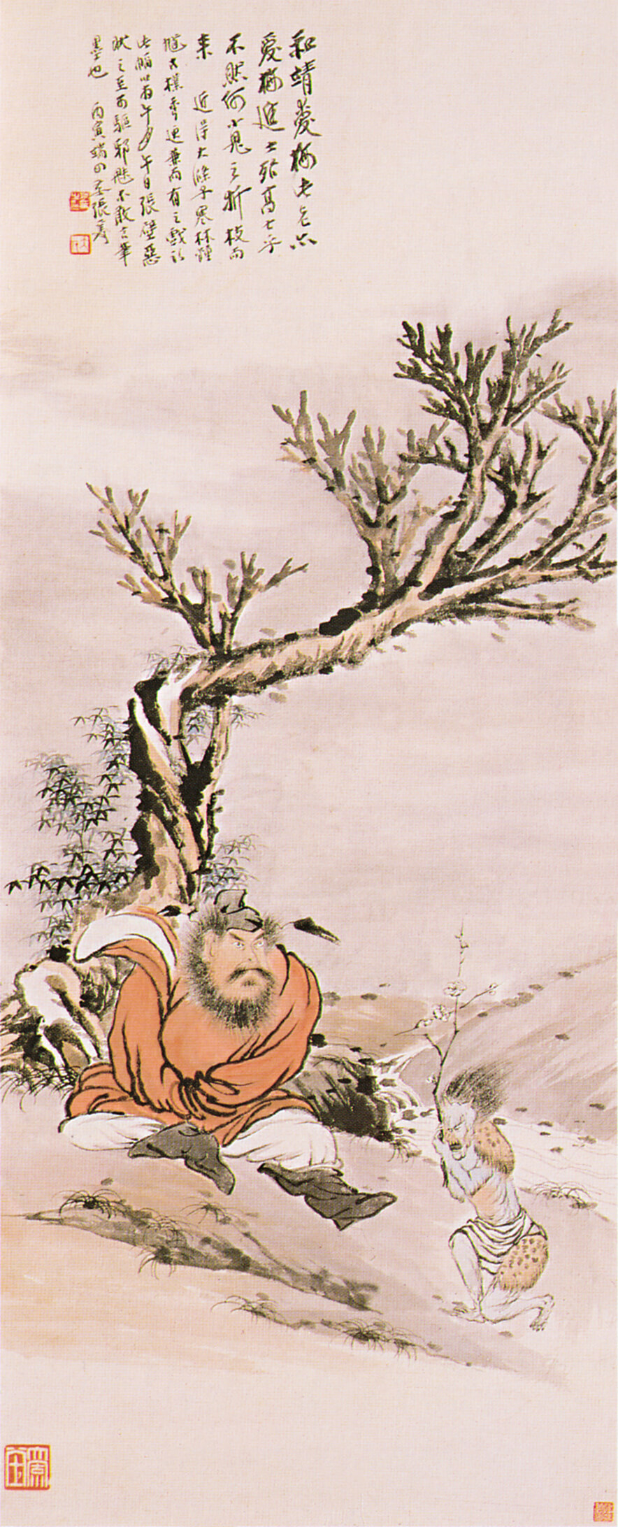 張大千1926年所繪〈鍾馗〉（113.5×45.7厘米），沙可樂美術館藏。
