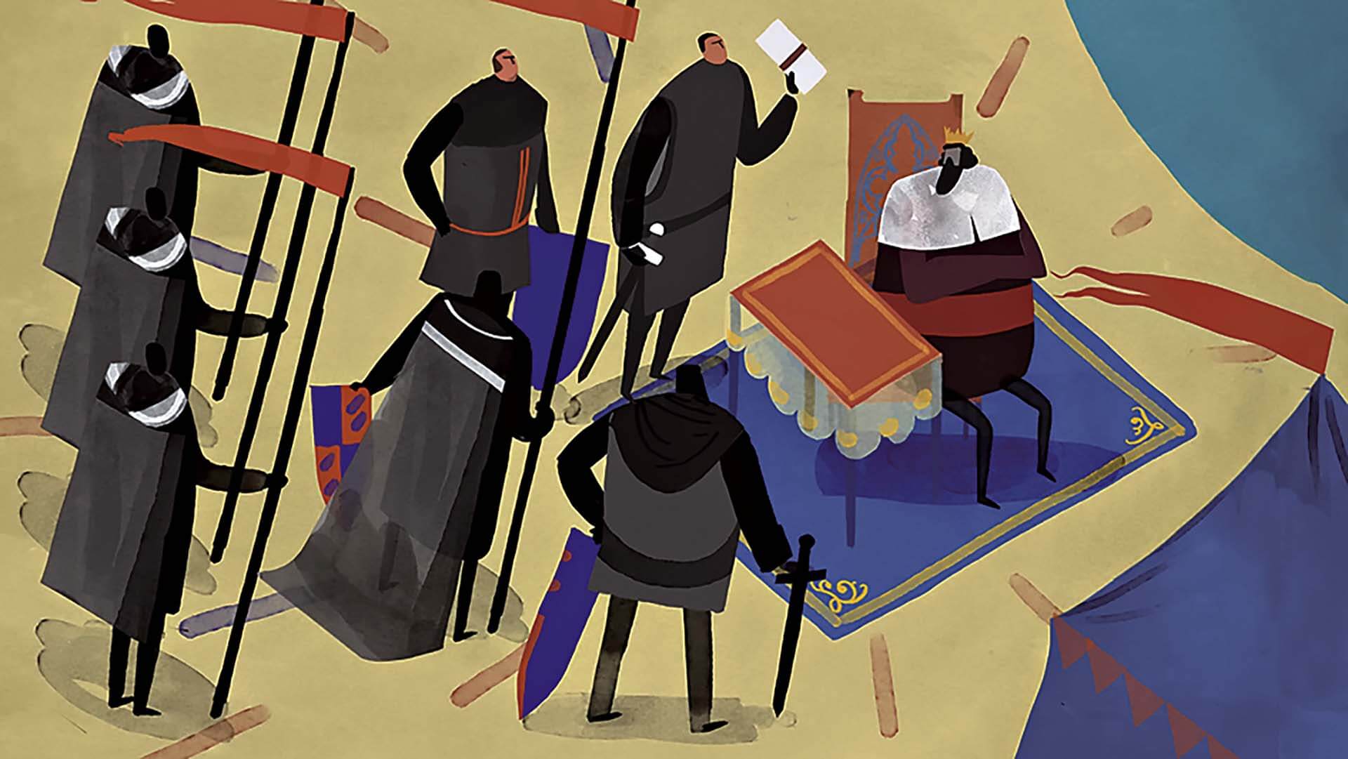 大英圖書館以動畫描繪該館所藏〈大憲章〉原件，截自《What is Magna Carta?》。©British Library