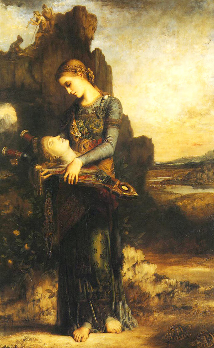 古斯塔夫．莫羅（Gustave Moreau），俄耳甫斯（Orphée），154cm x 99.5cm，1865，現藏於法國奧賽博物館。（Public Domain）