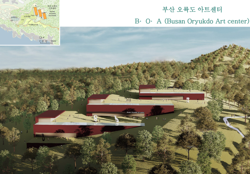 釜山市政府力求在「二妓台藝術公園」中規劃與自然環境融為一體的藝術博物館。（圖／釜山市政府官網報導資料）