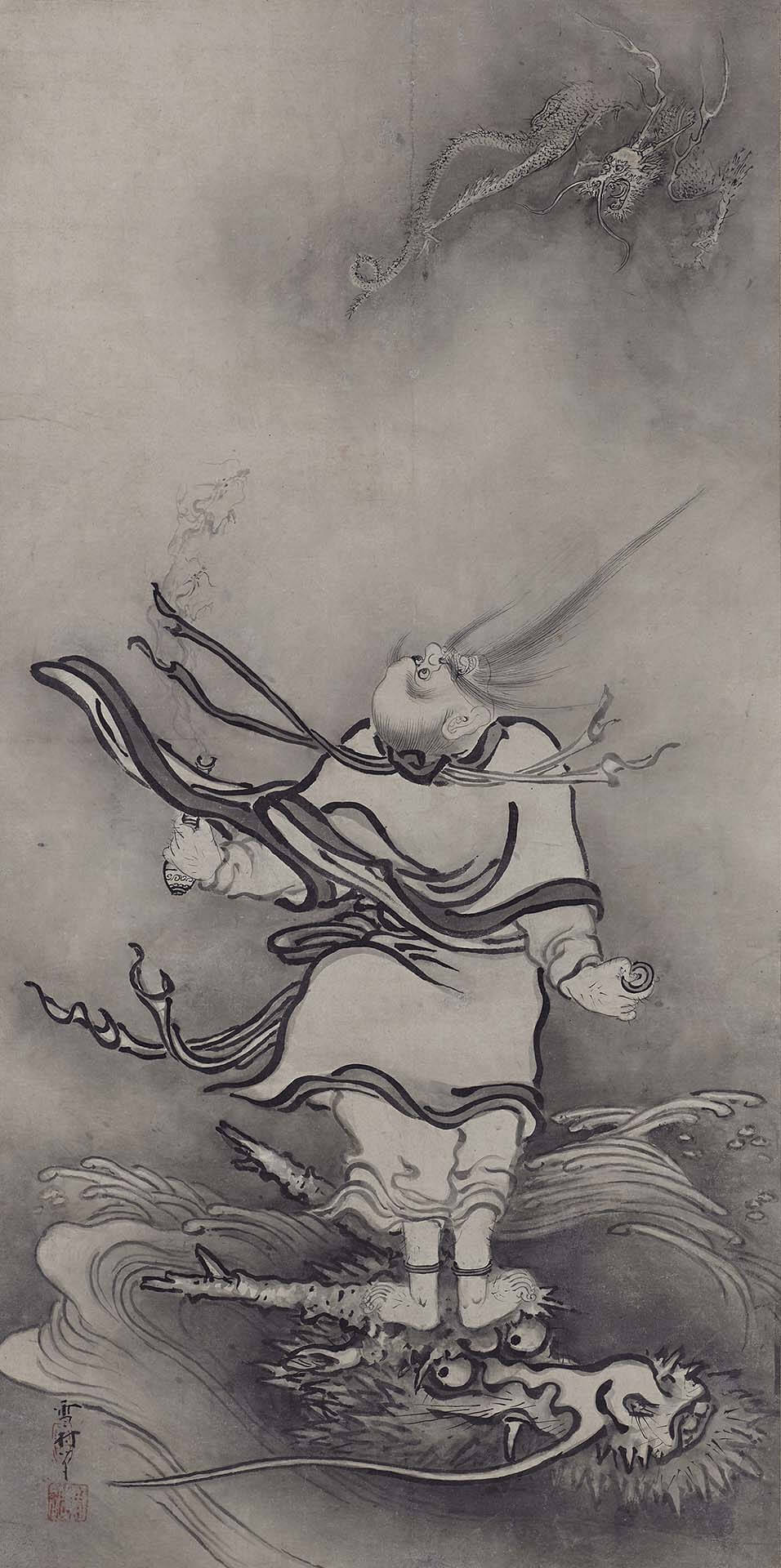 圖5 重要文化財 室町時代 雪村周繼〈呂洞賓圖〉，紙本水墨，119.2×59.6公分，大和文華館藏。