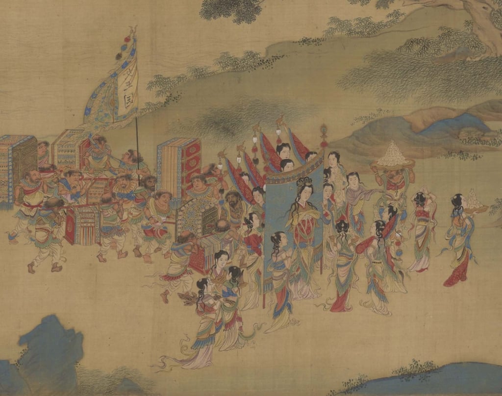 圖9 明 仇英〈職貢圖〉局部，絹本設色，29.5×580.3公分，北京故宮博物院藏。©北京故宮博物院