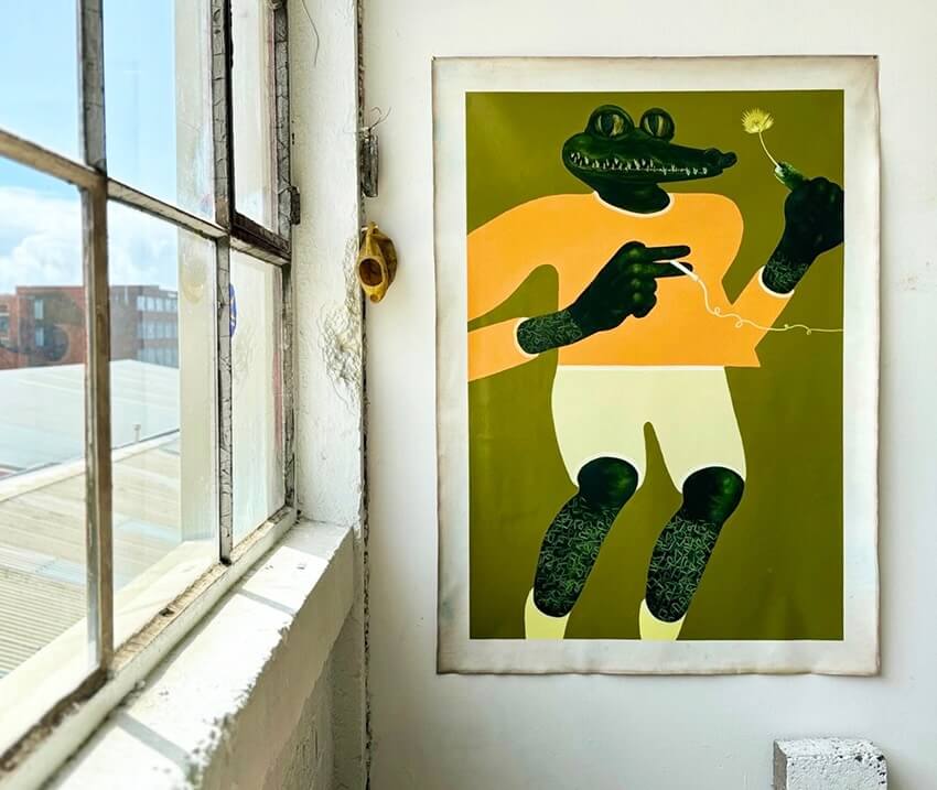 史都華．史旺（Stewart Swan），《Zesty Croc》，125×85cm，油畫，2024。（雷相畫廊提供）