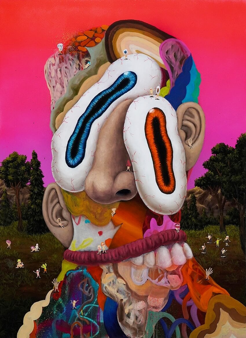 比約恩．卡列哈（Bjorn Calleja），《Asynapsis》，80×110cm，油畫、壓克力彩，2024。（雷相畫廊提供）