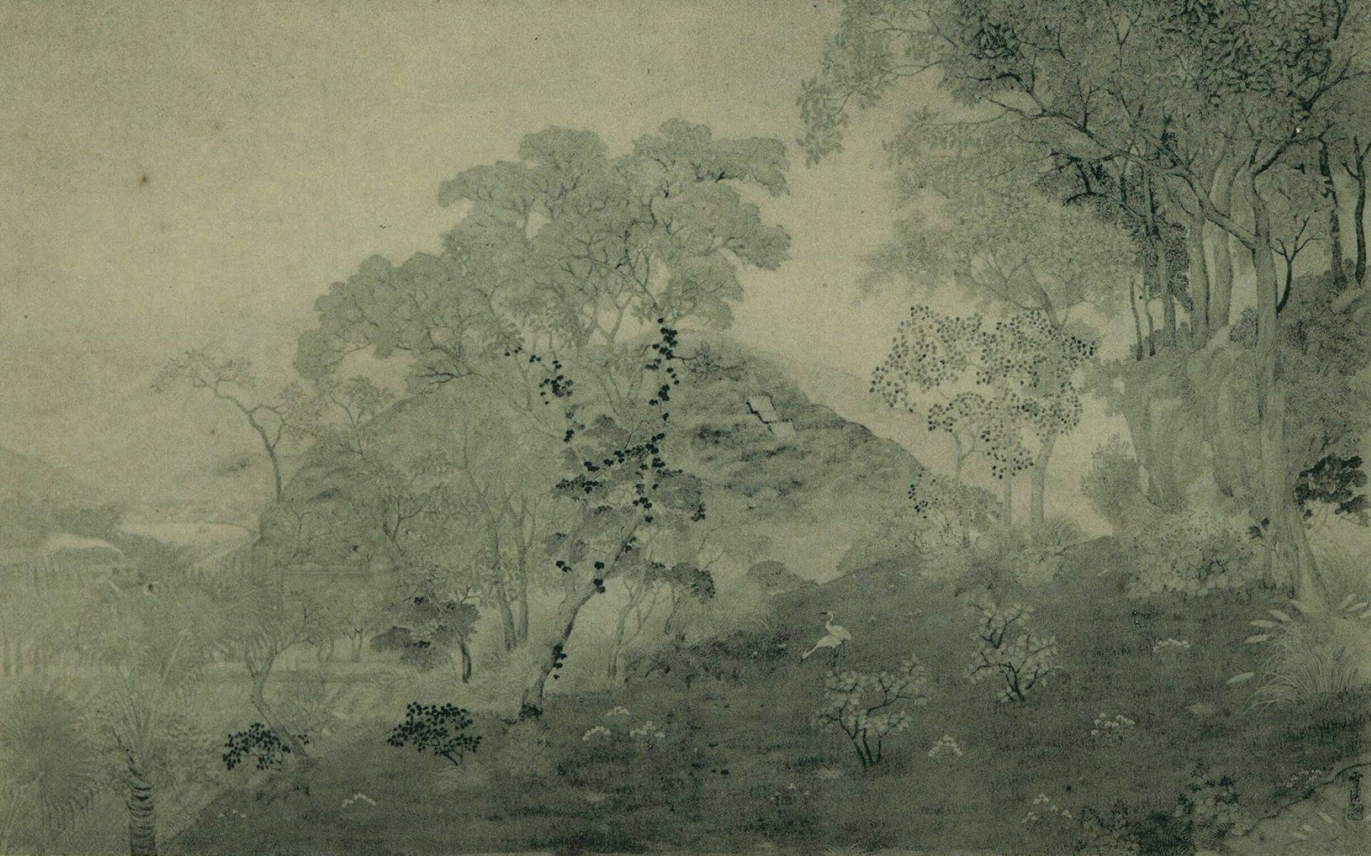 蔡雪溪,《秋之圓山》黑白照片,1929第三回臺展入選。(臺展資料庫)