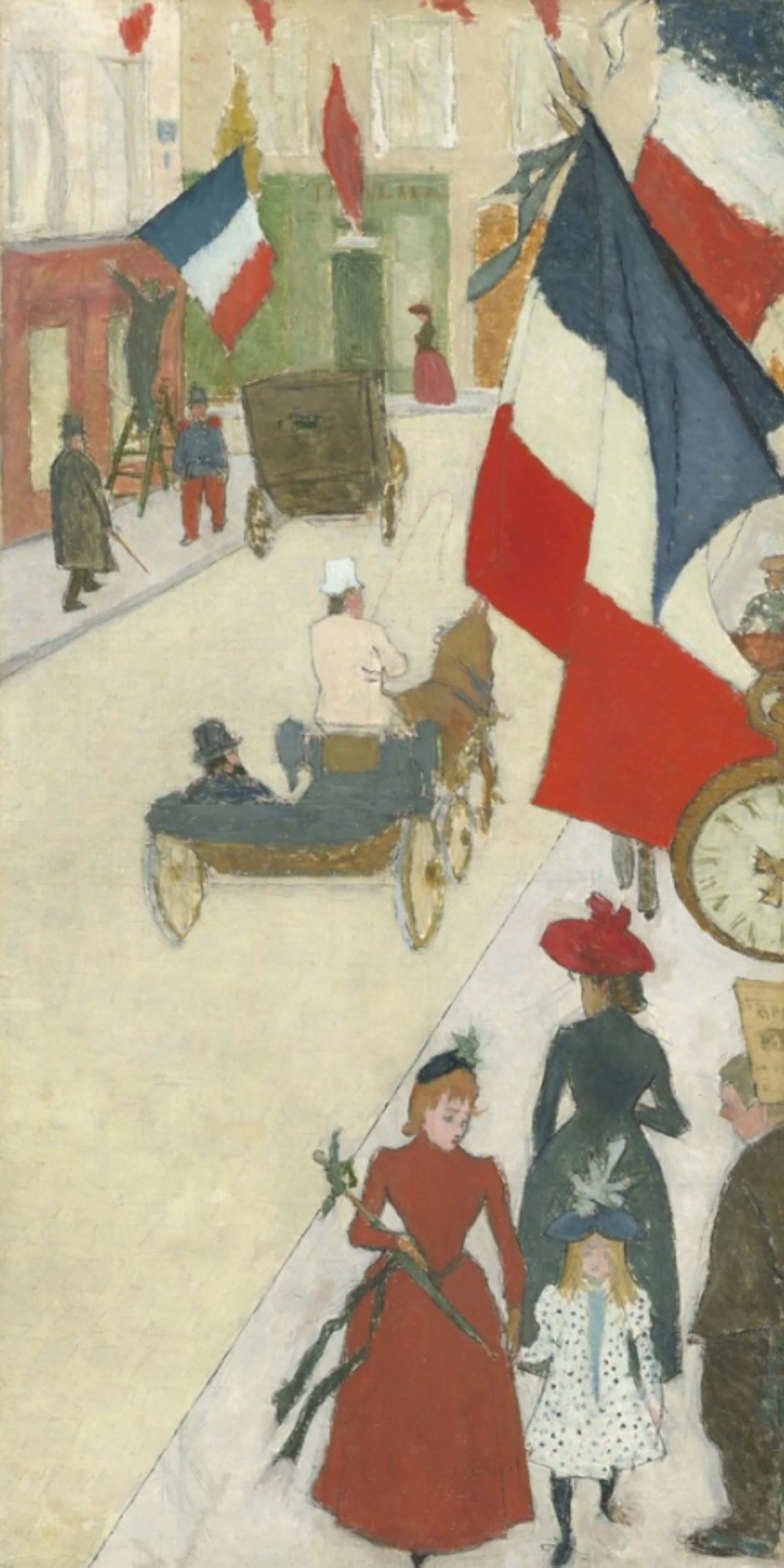 波納爾《巴黎，帕瑪街的巴士底日》，79.2×40.3公分，1890，私人收藏。（圖片源自artwork ©華盛頓特區國家美術館）