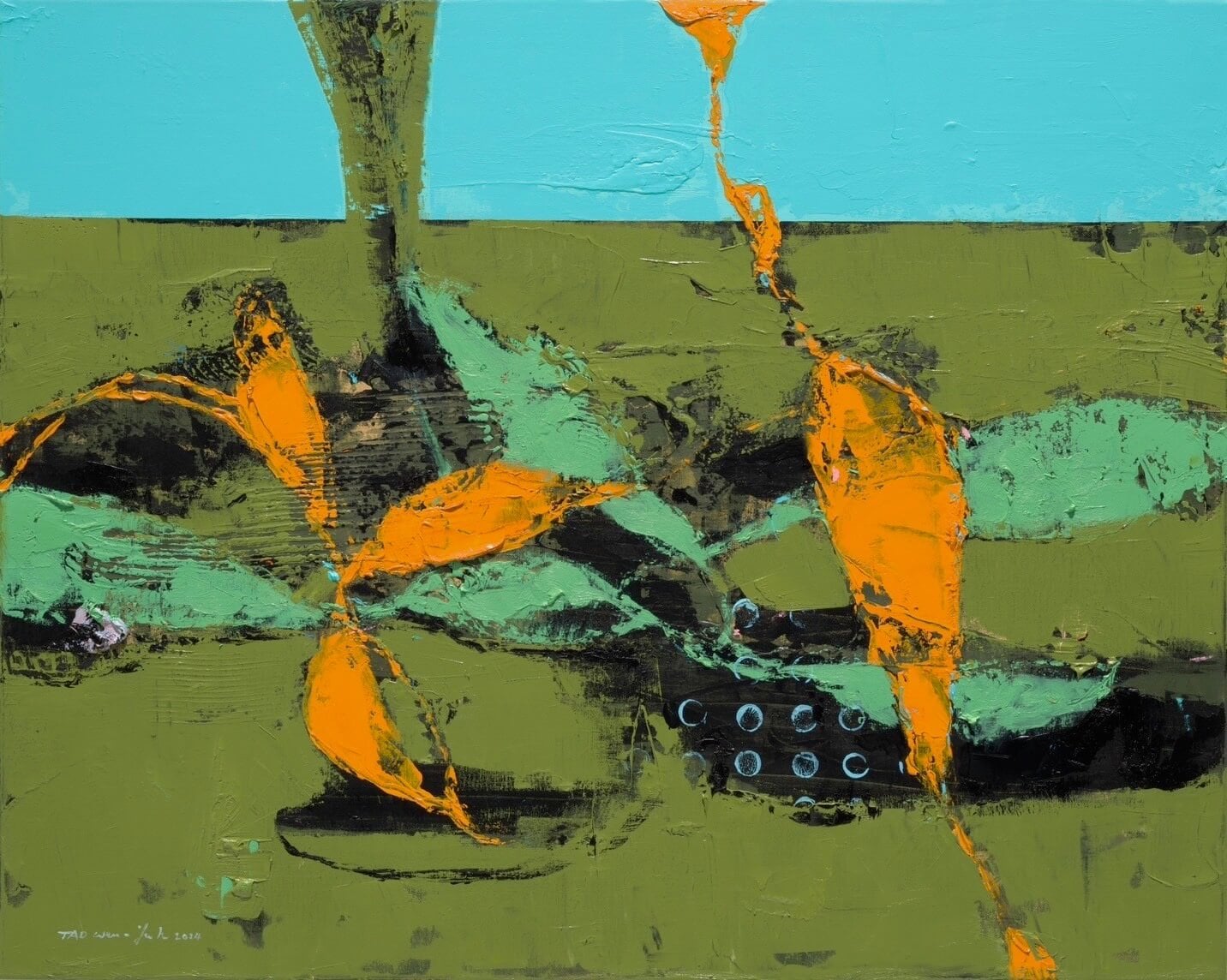 陶文岳,《靈動之舞》,91×72.5cm,2024,油畫。(宛儒畫廊提供)