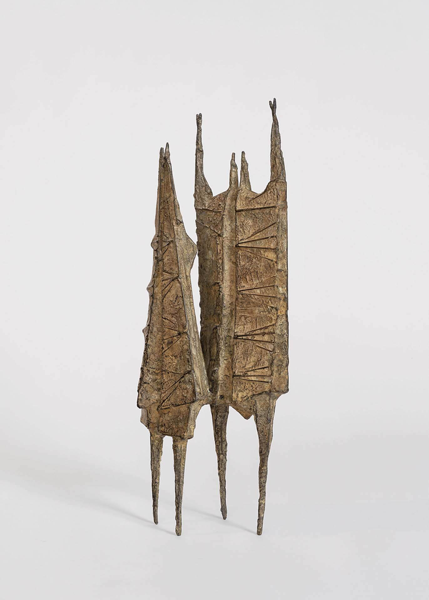林恩．查德威克，《泰迪男孩與女孩的第三版模型》，青銅，43×20×12.5 cm，1956。（藝術家遺產與貝浩登）
