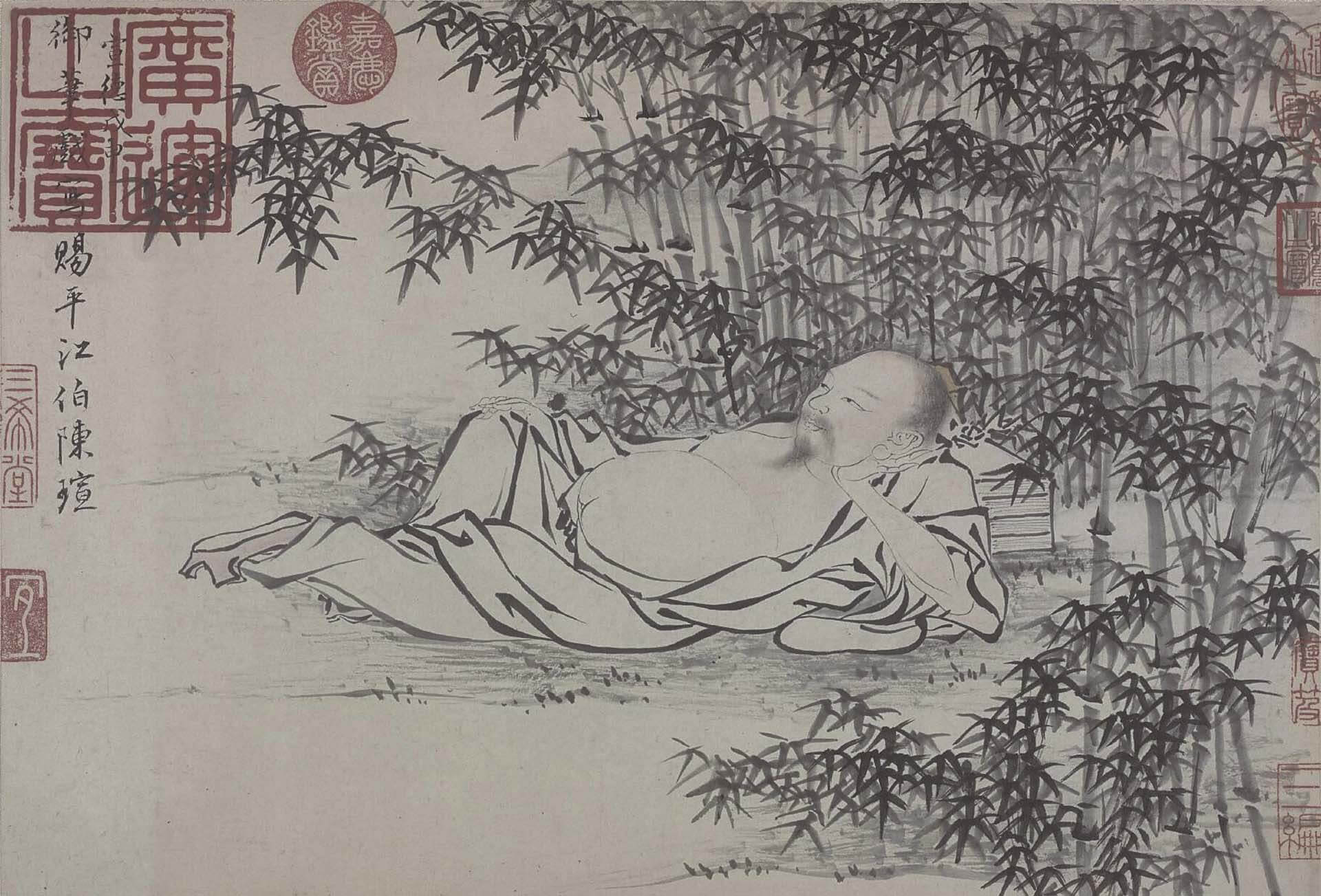 圖2 明 朱瞻基1428年作〈武侯高臥〉，紙本水墨，27.7×40.5公分，北京故宮博物院藏。©北京故宮博物院