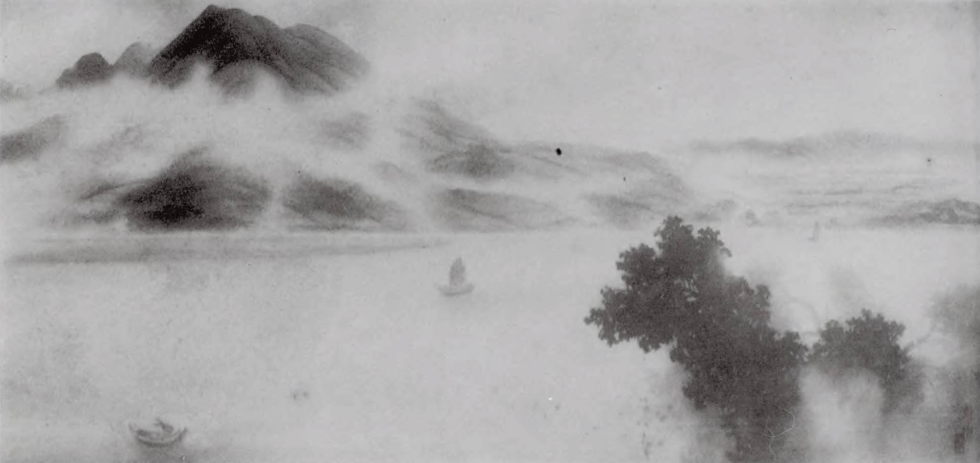 圖9 日治時期 木下靜涯1929年作〈雨後〉。圖取自臺展資料庫。