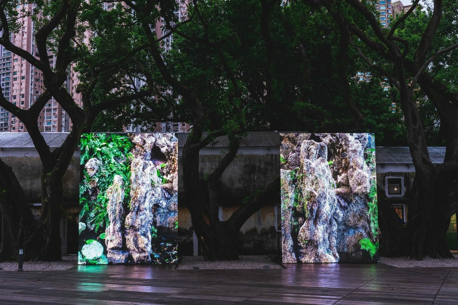 Macau Pointcloud Garden，2023，Former Iec Long Firecracker Factory，Macau。圖／Clement Valla「Point Cloud Garden」系列作品網站。