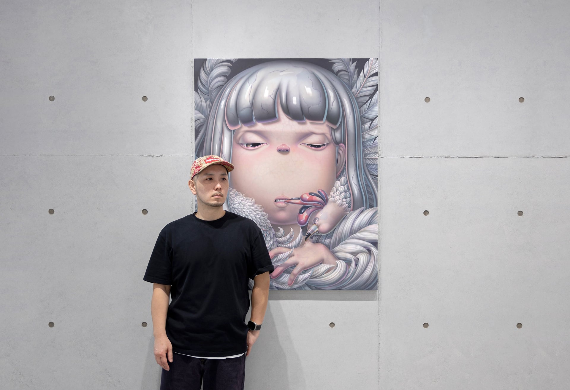 韓國藝術家Kwang Hyun Kim。《On the Moon》,壓克力、畫布,117 × 91 × 3 cm,2024。(DOPENESS ART LAB提供)
