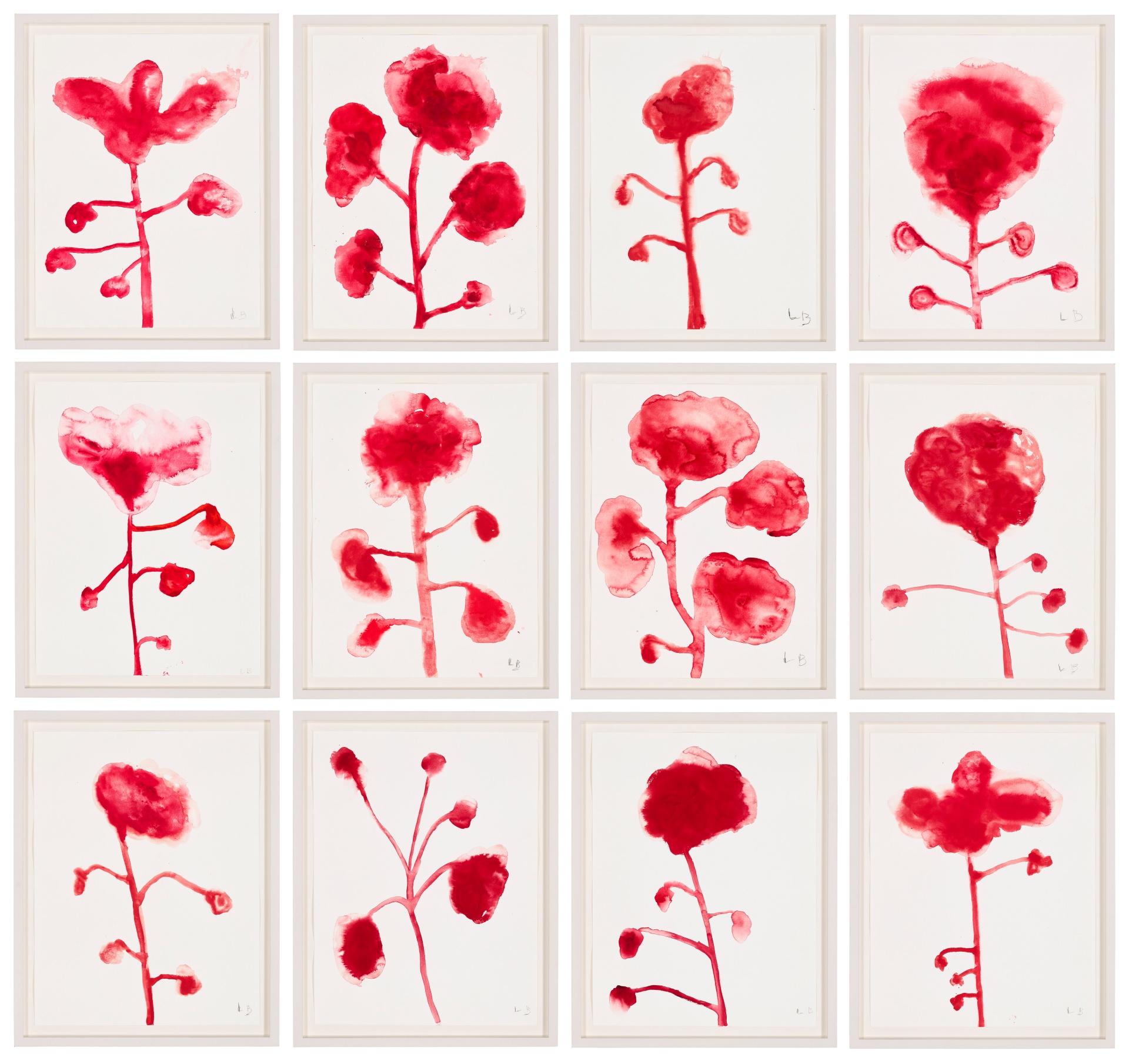 路易絲．布爾喬亞《花》（Les Fleurs）拍出259萬美元成交價，締造紙上作品新紀錄。（佳士得提供）