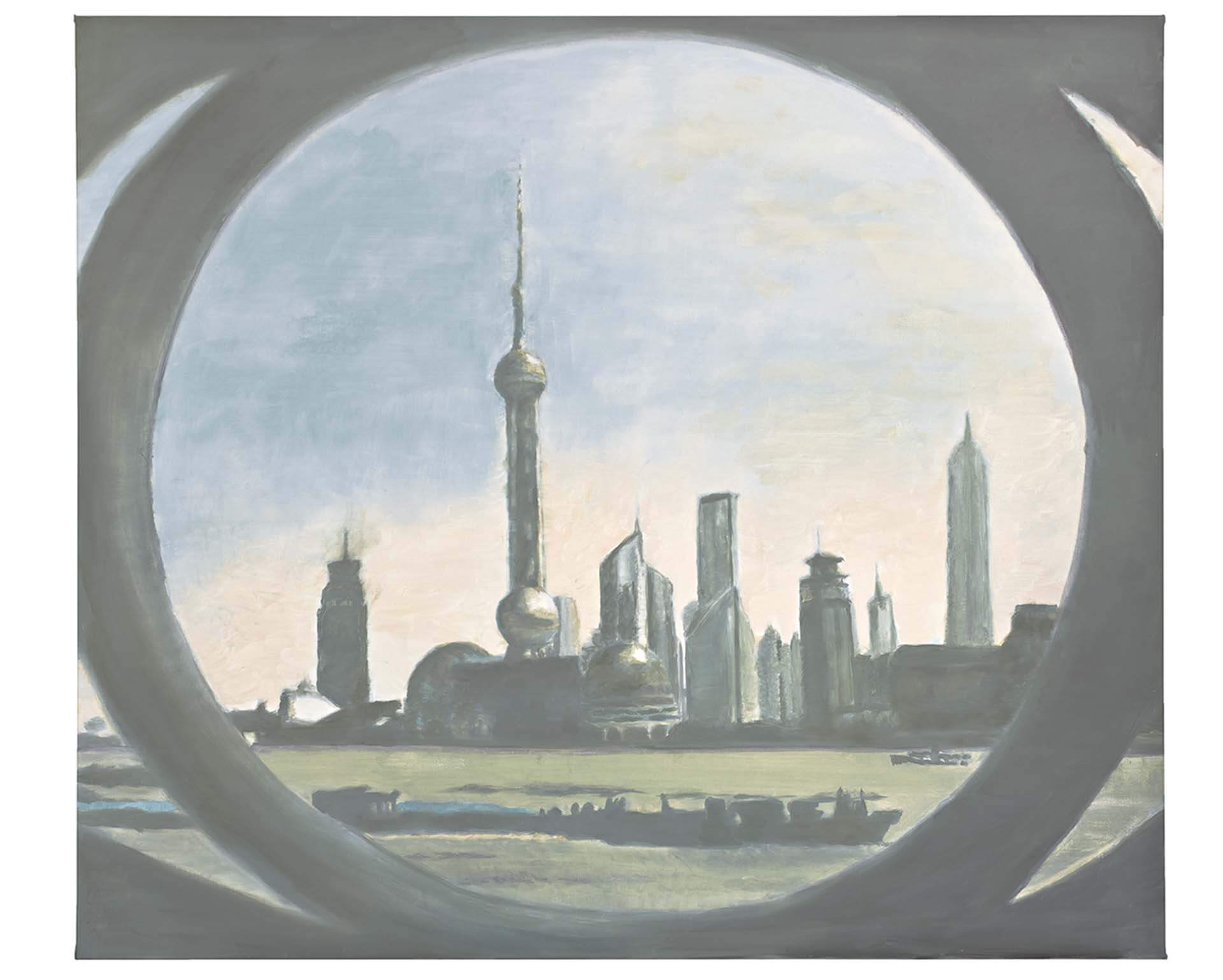 呂克．圖伊曼斯，《朝陽》，布面油彩，156×180 cm，2003，私人收藏。（由卓納畫廊提供，攝影／喬希．懷特 呂克．圖伊曼斯工作室提供）