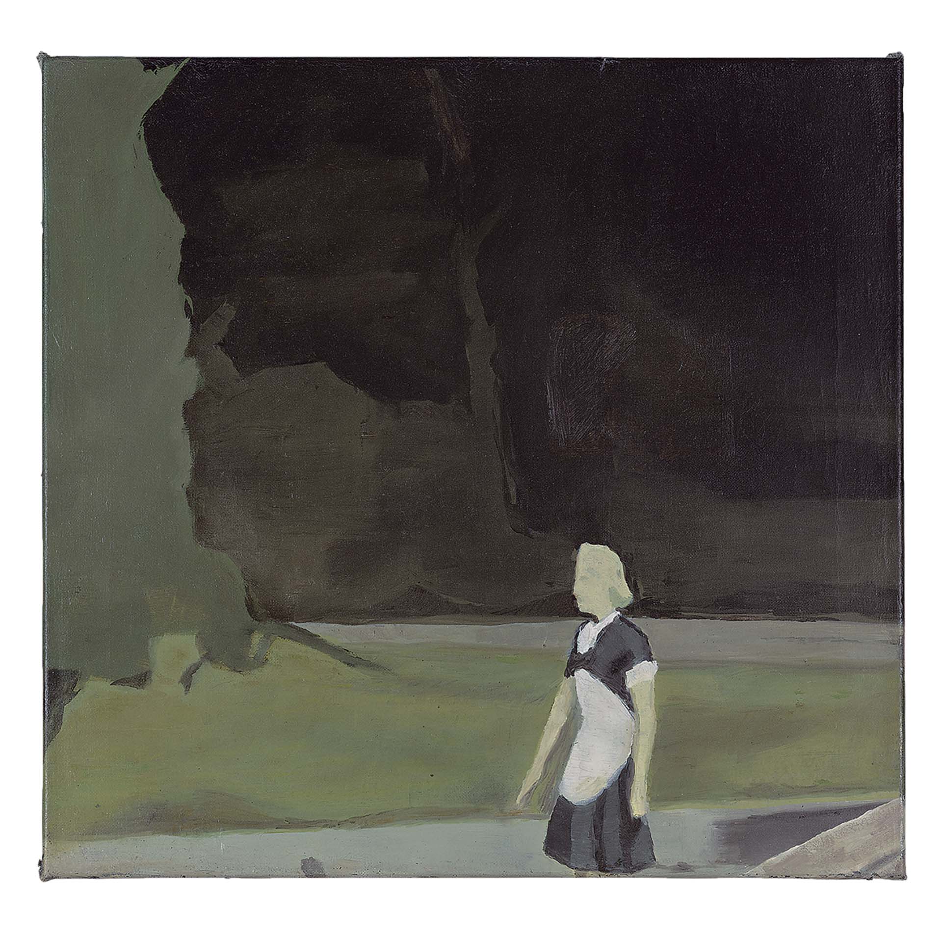 呂克．圖伊曼斯，《傭人》，布面油彩，51.2×53 cm，1990，私人收藏，長期借展於S.M.A.K.（根特市立當代美術館）。（呂克．圖伊曼斯工作室提供及拍攝）