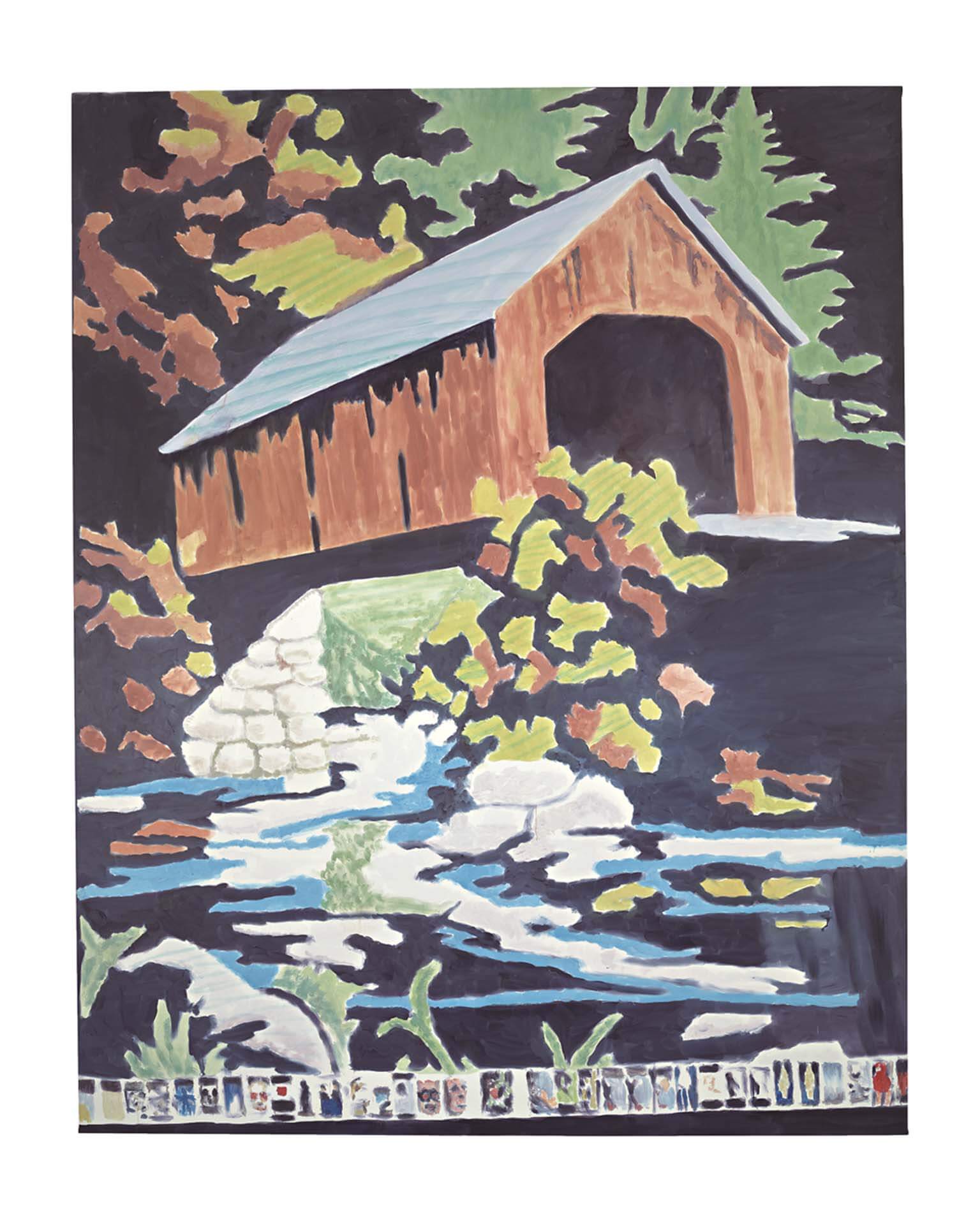 呂克．圖伊曼斯，《穀倉》，布面油彩，319.8×254.2 cm，2023，弗林登博物館收藏。（圖片由呂克．圖伊曼斯工作室提供及拍攝）