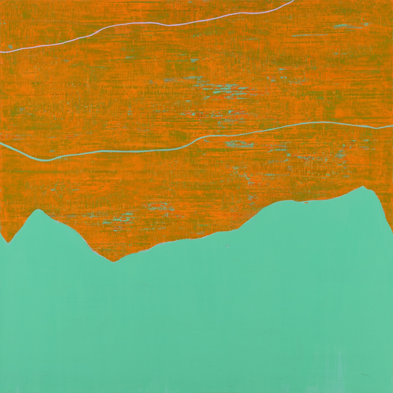 紀嘉華，《時光邊境-1》，油彩、亞麻布，130×130 cm，2020–2021（耿畫廊提供）