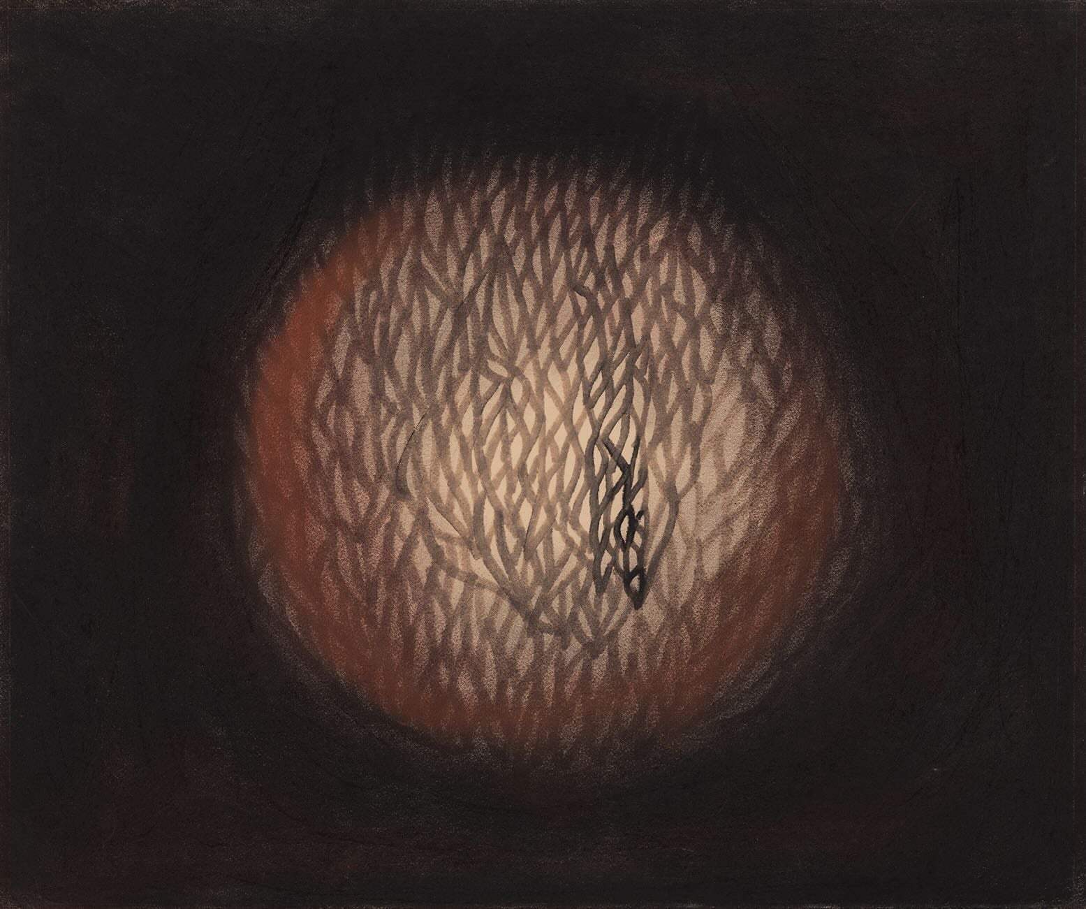 草間彌生，《光No.1》，1962，30.5 × 36.8 cm，不透明水彩、粉彩、墨水、紙，W Collection，©草間彌生