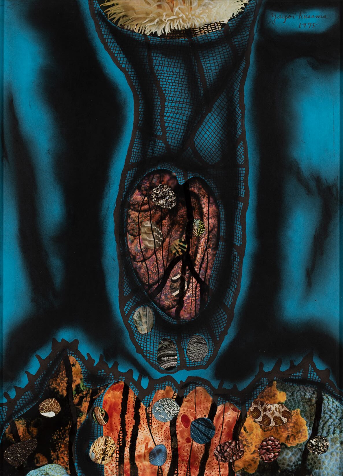 草間彌生，《花瓣》，1975，54.5 × 39.5 cm，拼貼、墨水、粉彩、紙，W Collection，©草間彌生