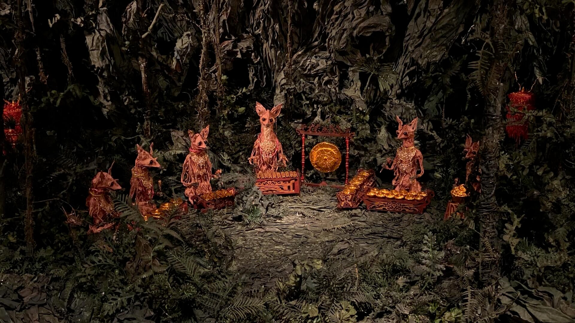 張徐展參展作品《熱帶複眼》之《湖景廣場－鼠鹿Band》局部。（藝術家張徐展提供）