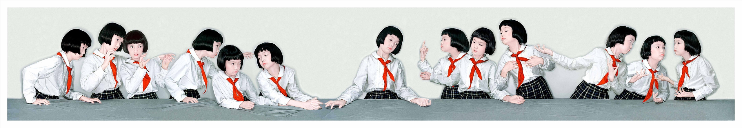 崔岫聞，《三界》，油彩、畫布，560x100cm，2003，Marelle畫廊收藏。（崔岫聞提供）