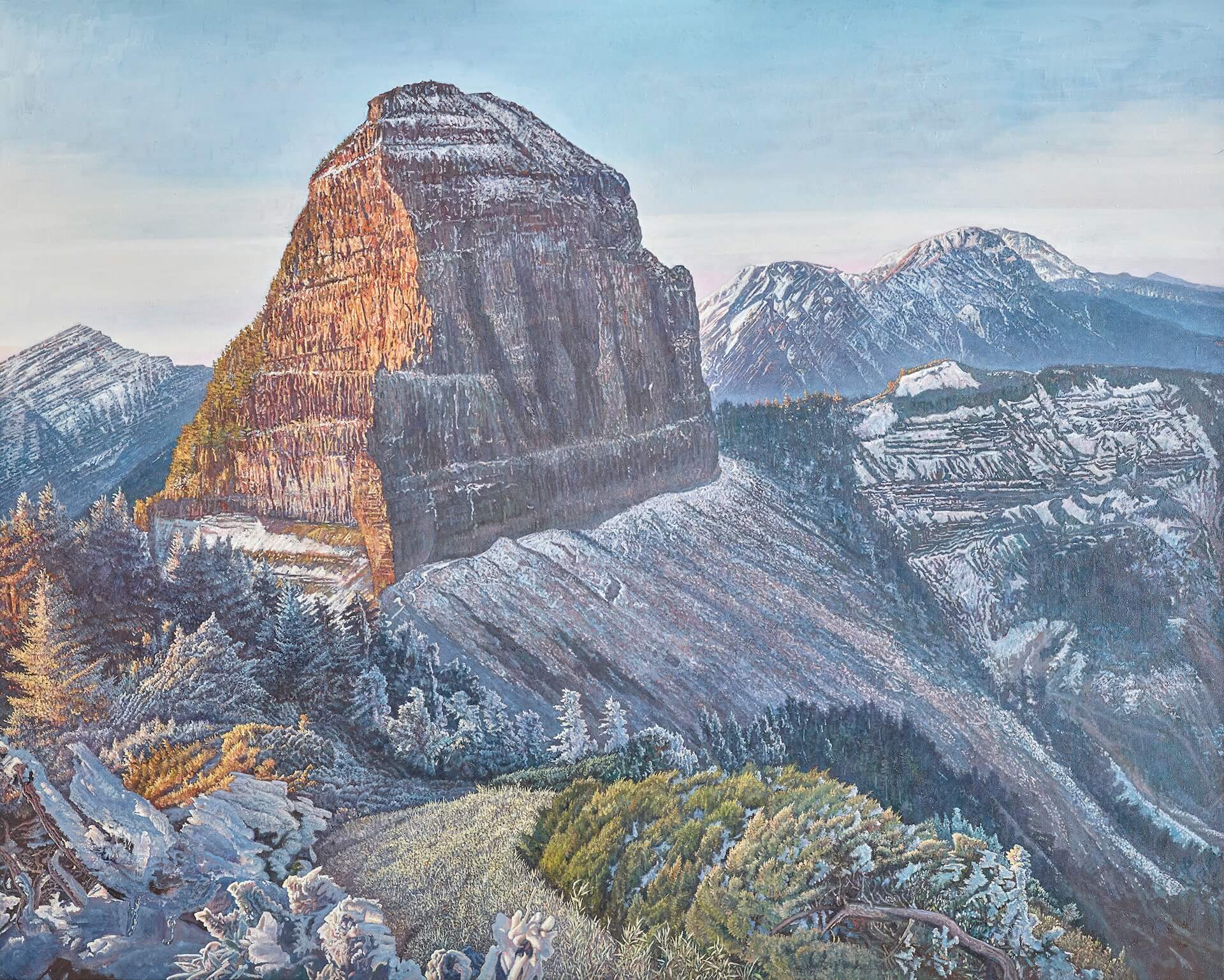 劉得浪，《大霸尖山》，油彩、畫布，130×162cm，2024。（尊彩藝術中心提供）