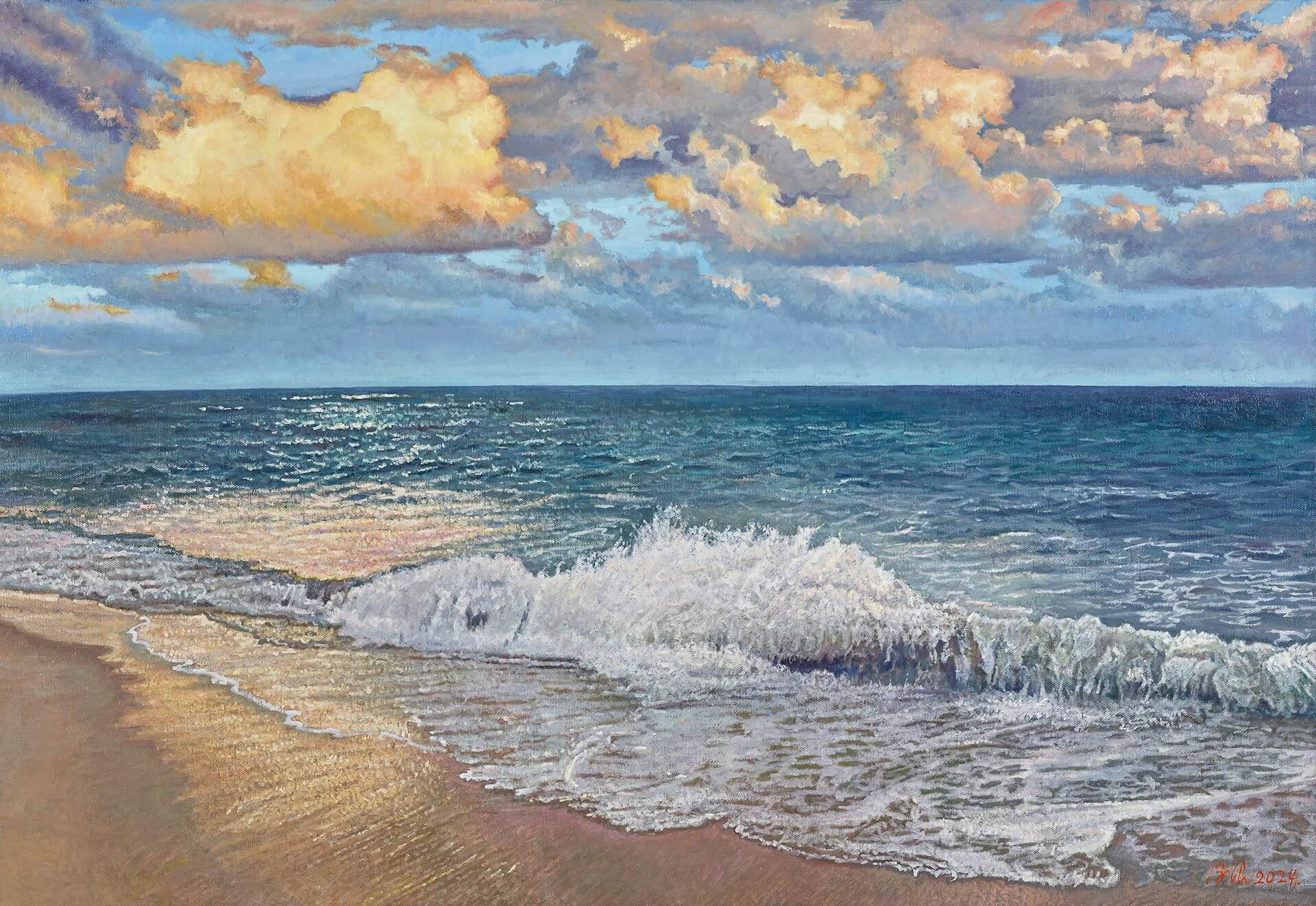 劉得浪，《浪影流光》，油彩、畫布，79.5×117cm（50P），2024。（尊彩藝術中心提供）