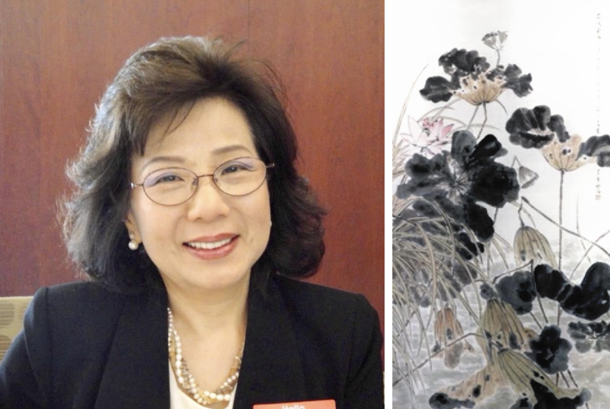 臺灣前輩畫家郭雪湖之女郭珠美欲將其父作品《殘荷》捐給南美館。（圖片來源：簡秀枝臉書）